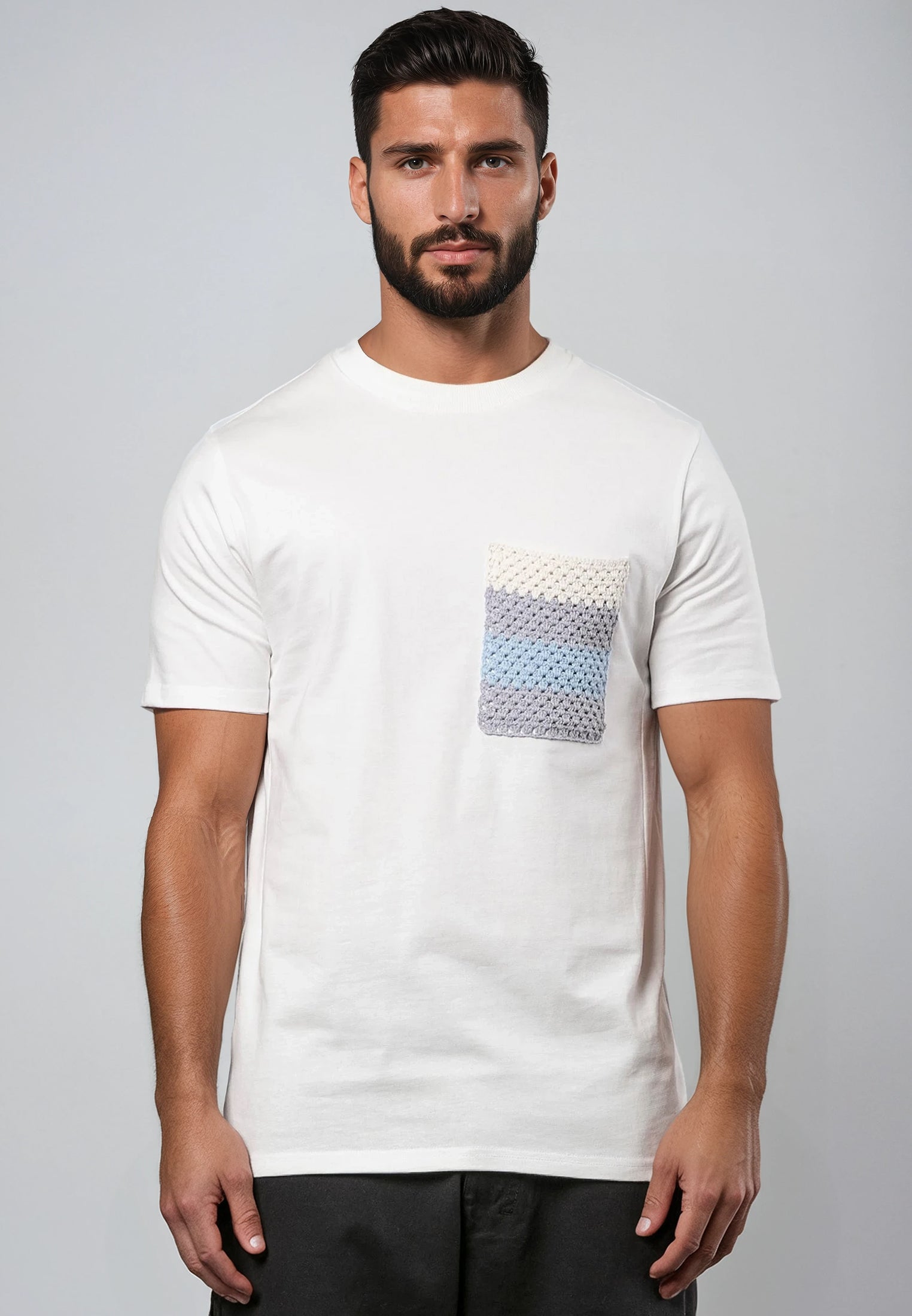 KNIT POCKET T-SHIRT OFF WHITE