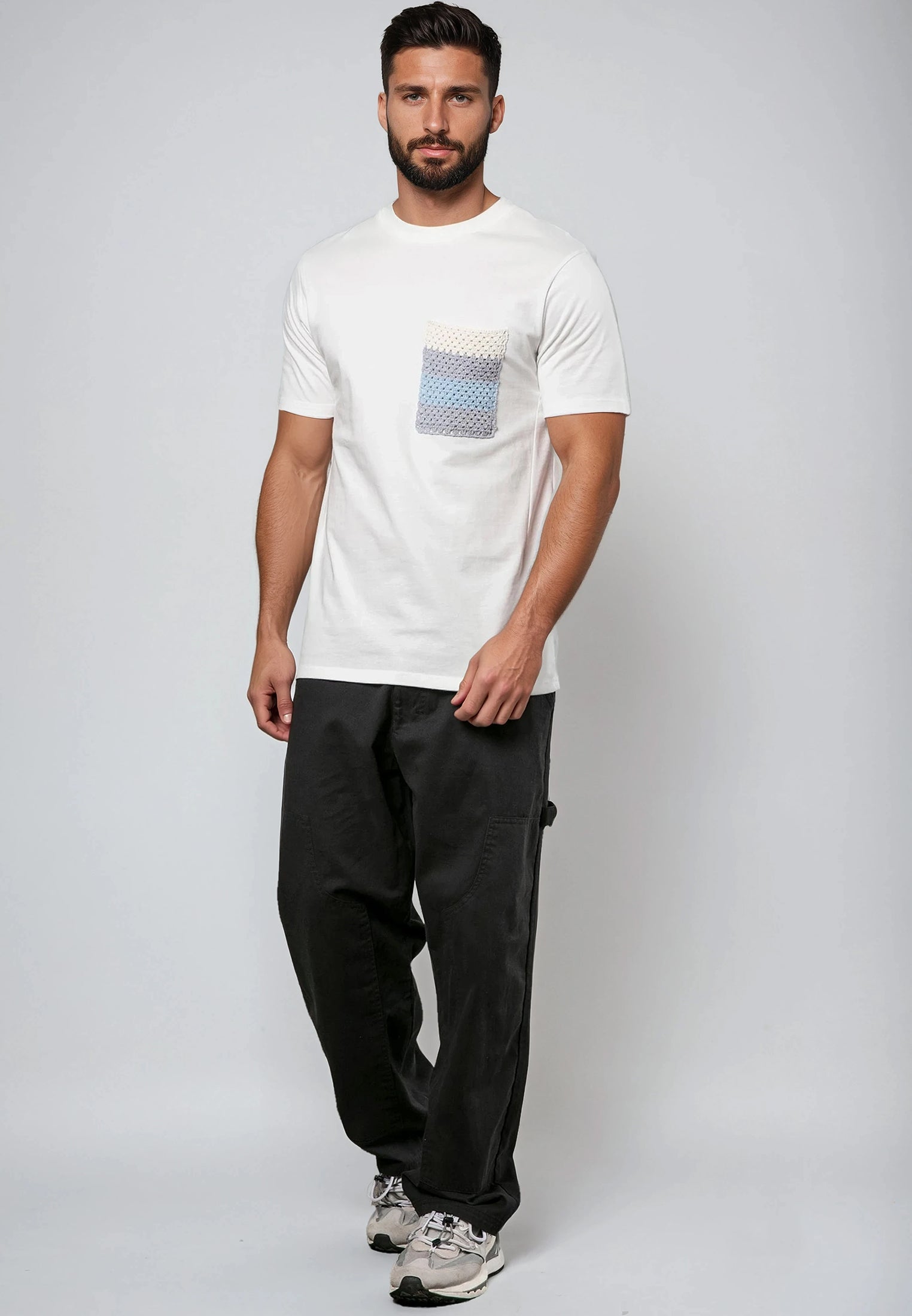 KNIT POCKET T-SHIRT OFF WHITE