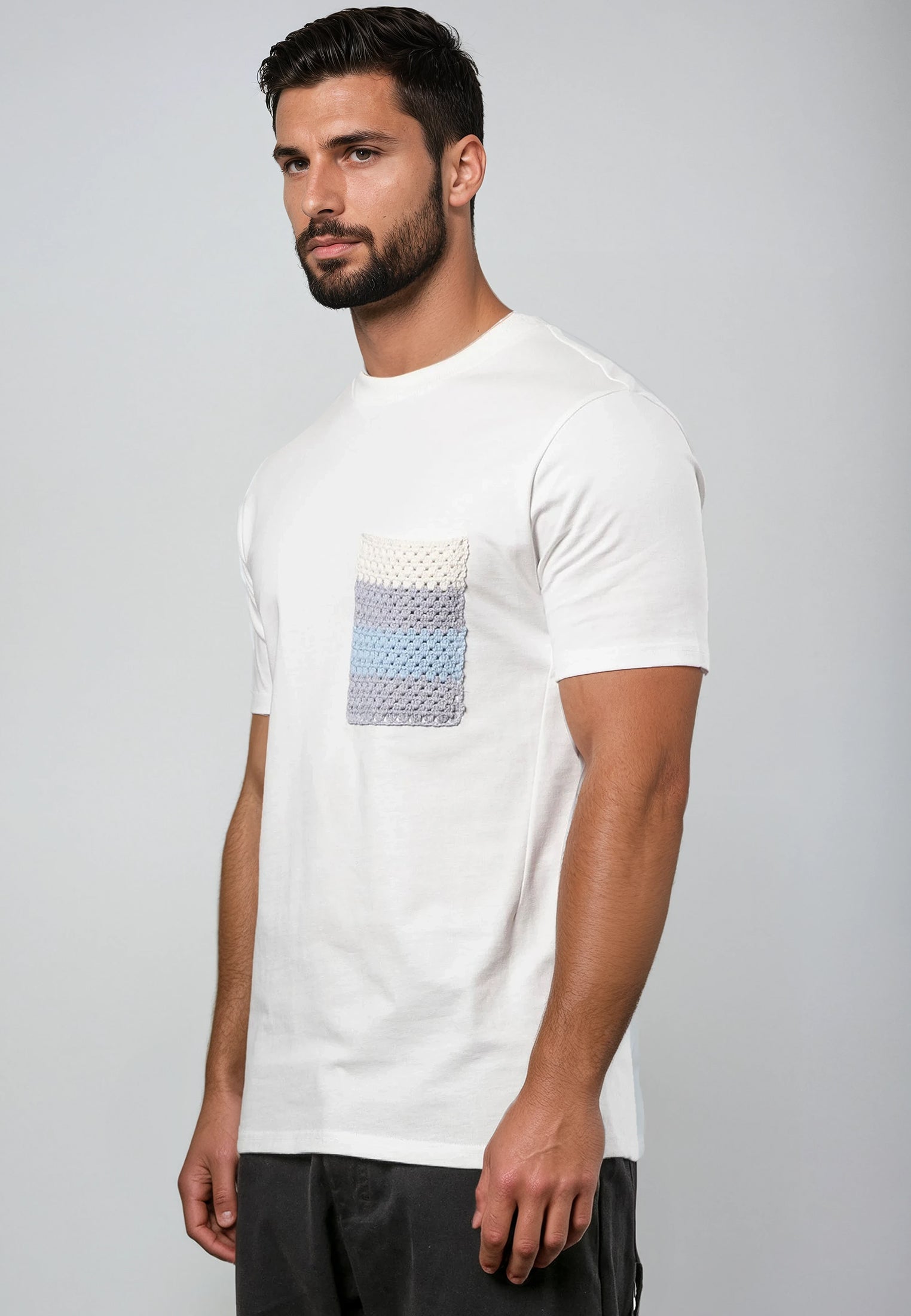 KNIT POCKET T-SHIRT OFF WHITE