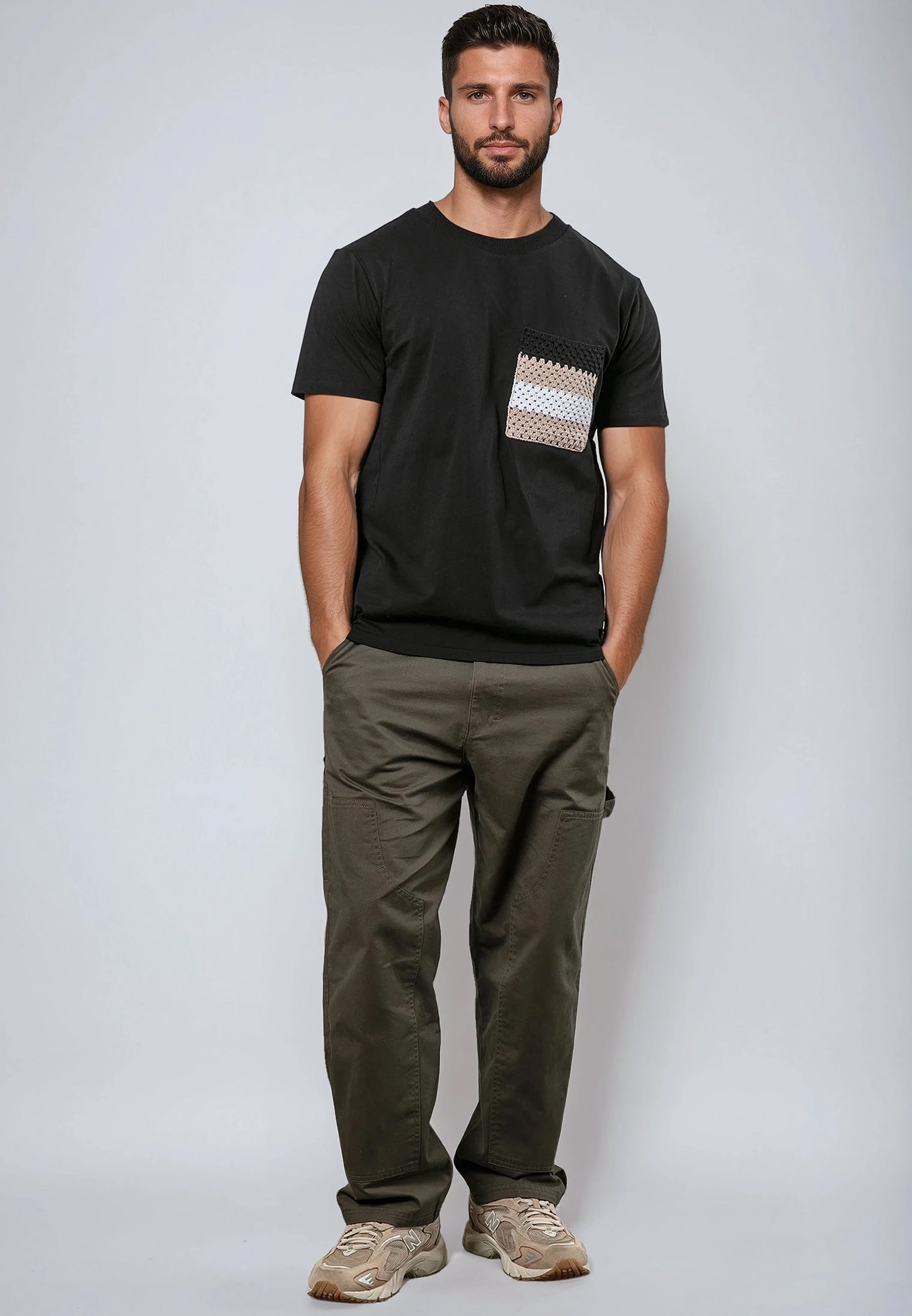 KNIT POCKET T-SHIRT BLACK