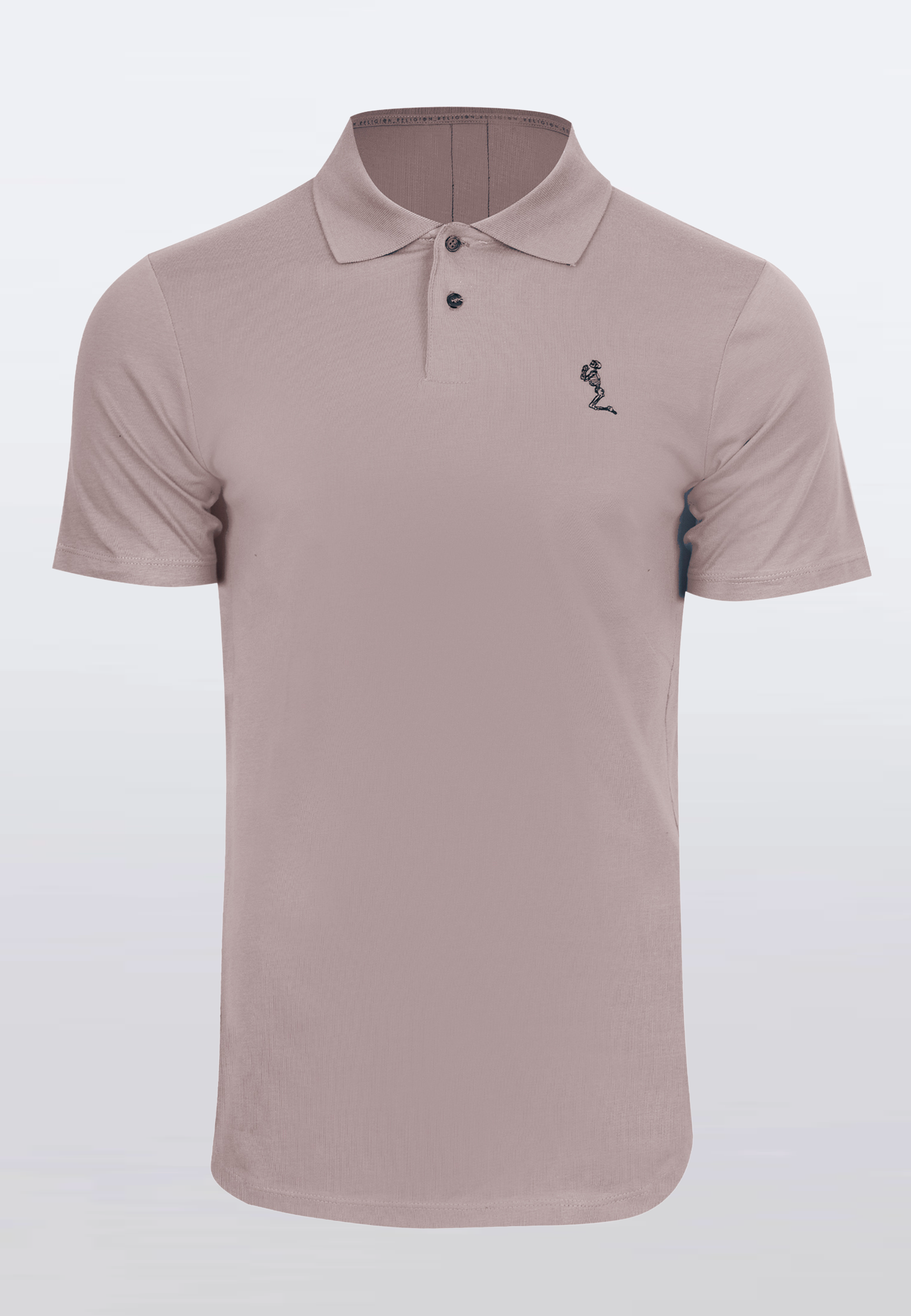 ESSENTIAL CURVED HEM ASHES OF ROSES POLO SHIRT