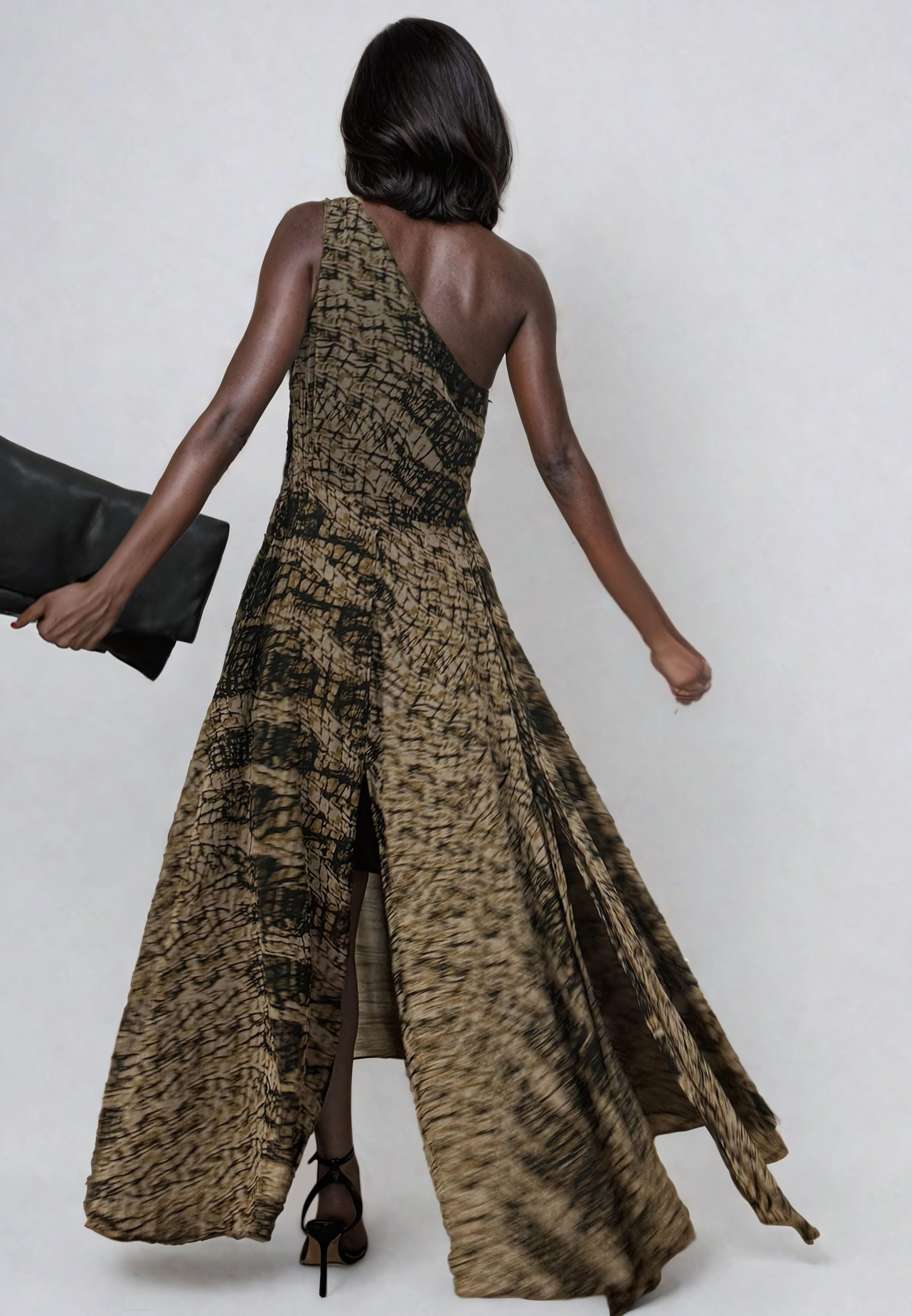 SIGNATURE MAXI DRESS HIDE PRINT