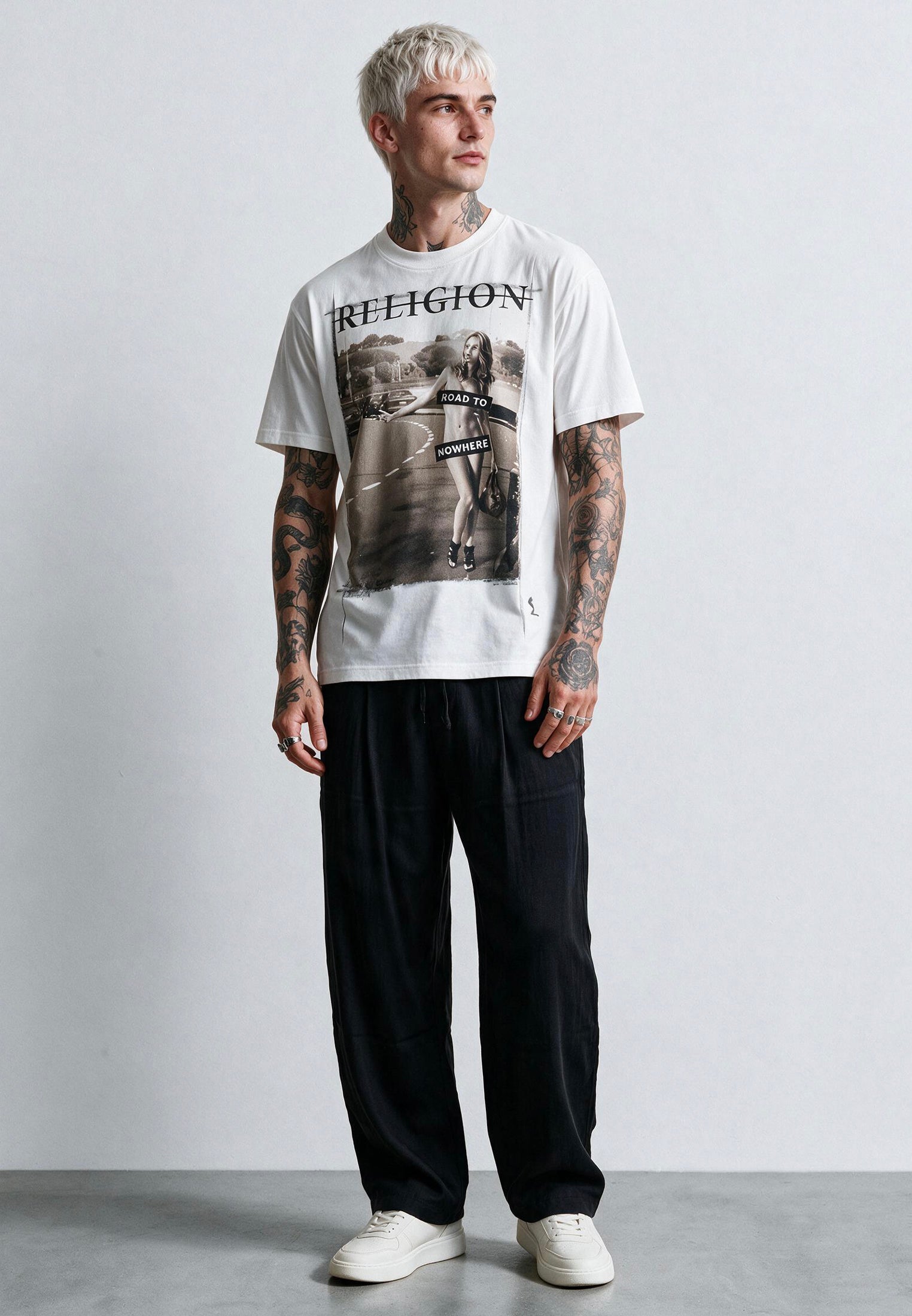 ROAD TO NOWHERE WHITE T-SHIRT