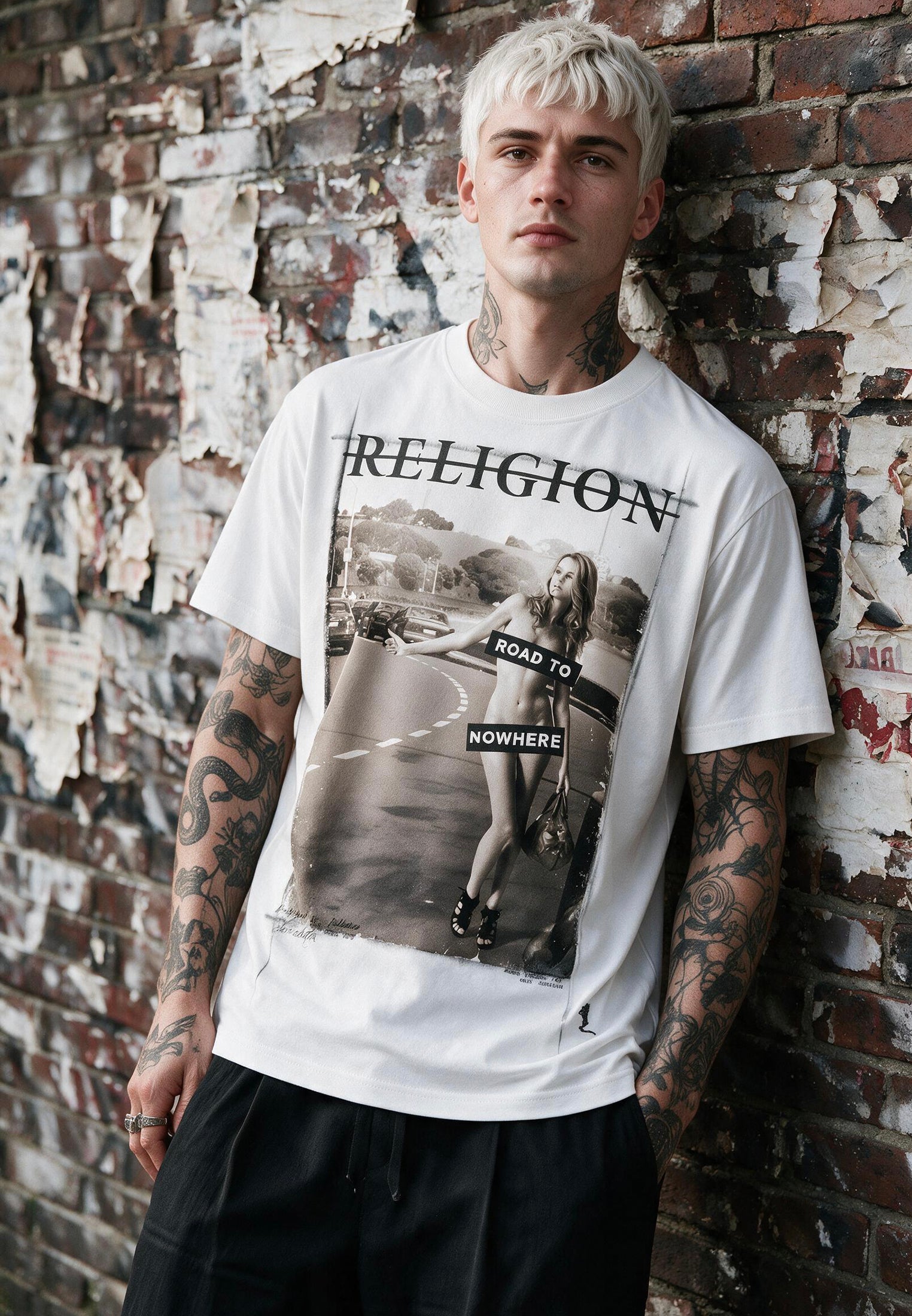 ROAD TO NOWHERE WHITE T-SHIRT