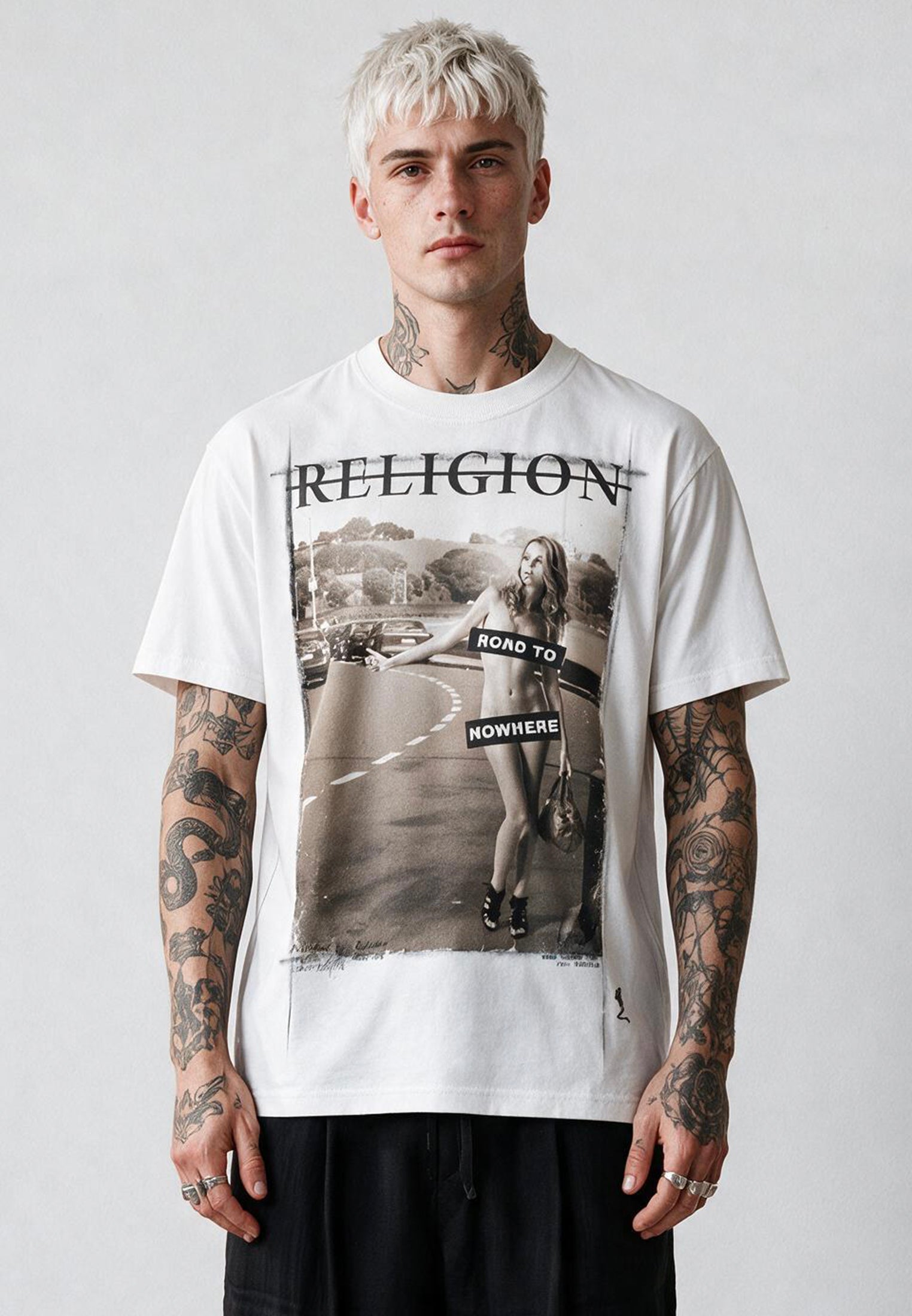 ROAD TO NOWHERE WHITE T-SHIRT