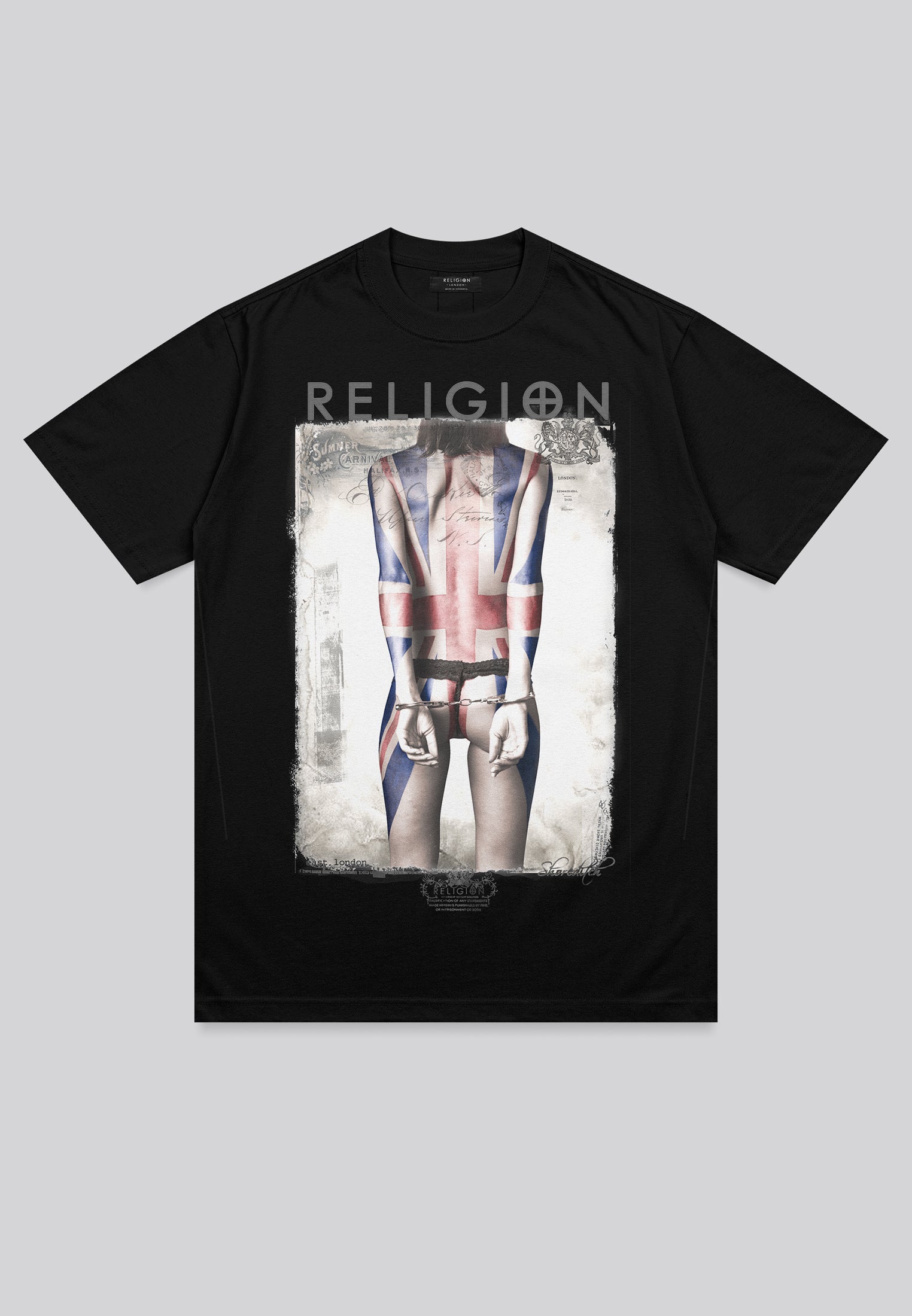 UNION JACK TATTOO T-SHIRT BLACK