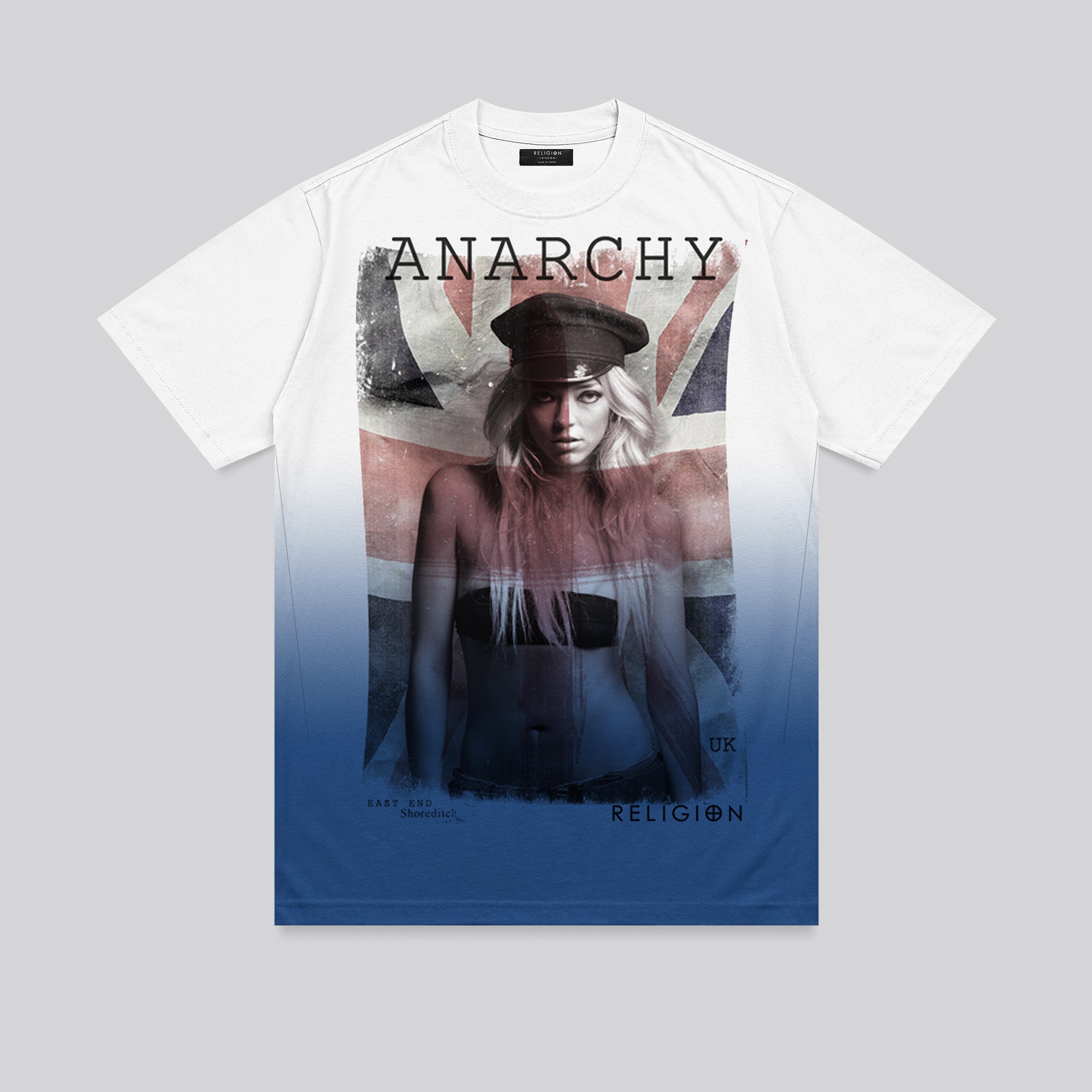 ANARCHY T-SHIRT WHITE & BLUE