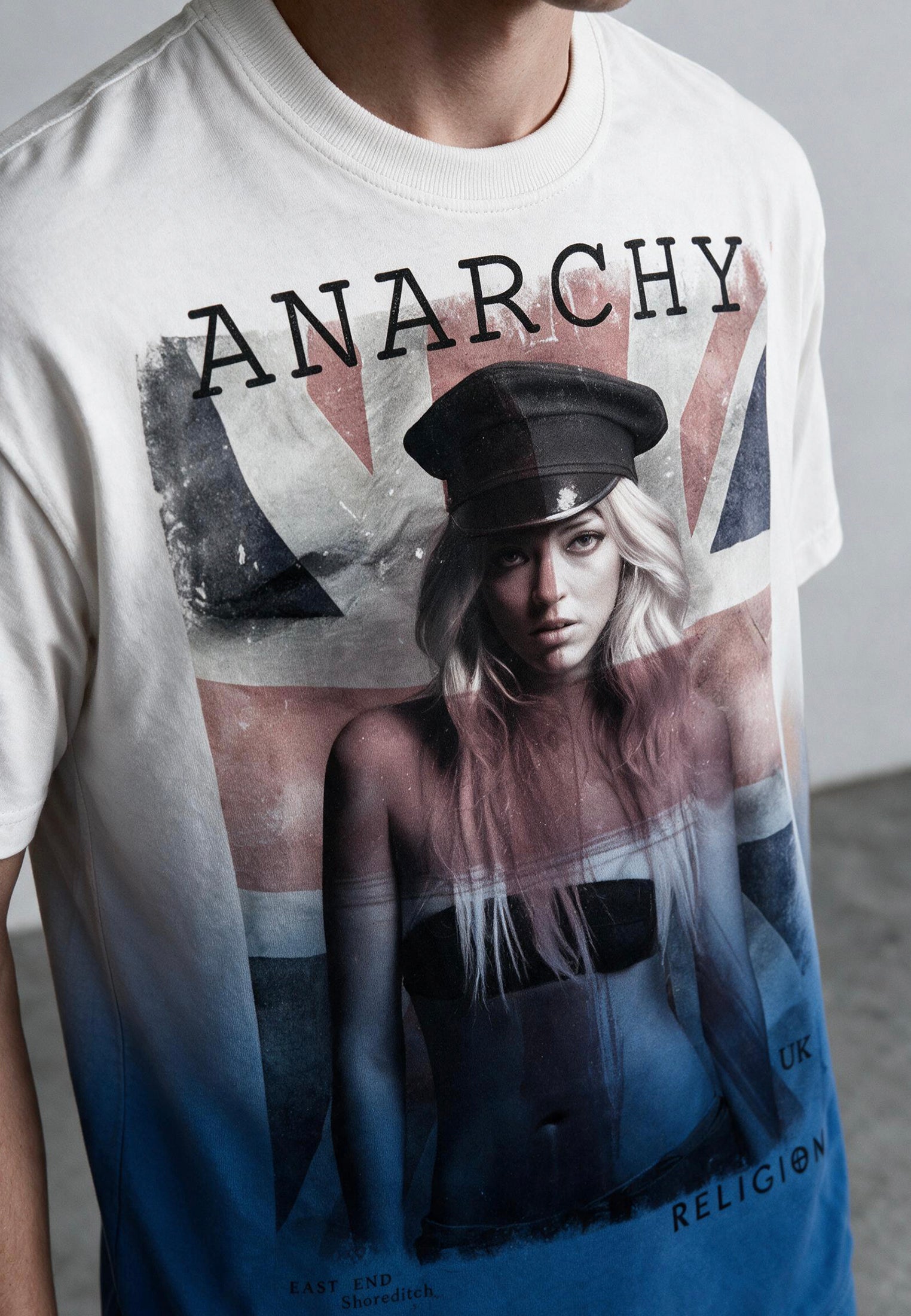 ANARCHY T-SHIRT WHITE & BLUE