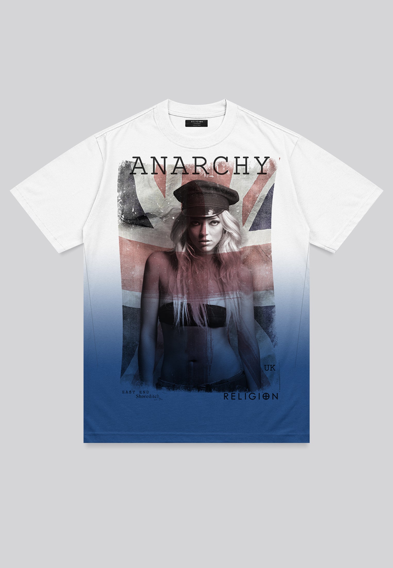 ANARCHY T-SHIRT WHITE & BLUE