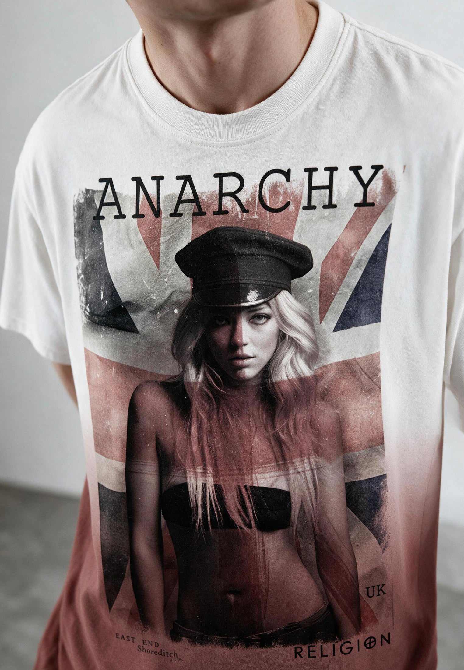 ANARCHY T-SHIRT WHITE & RED