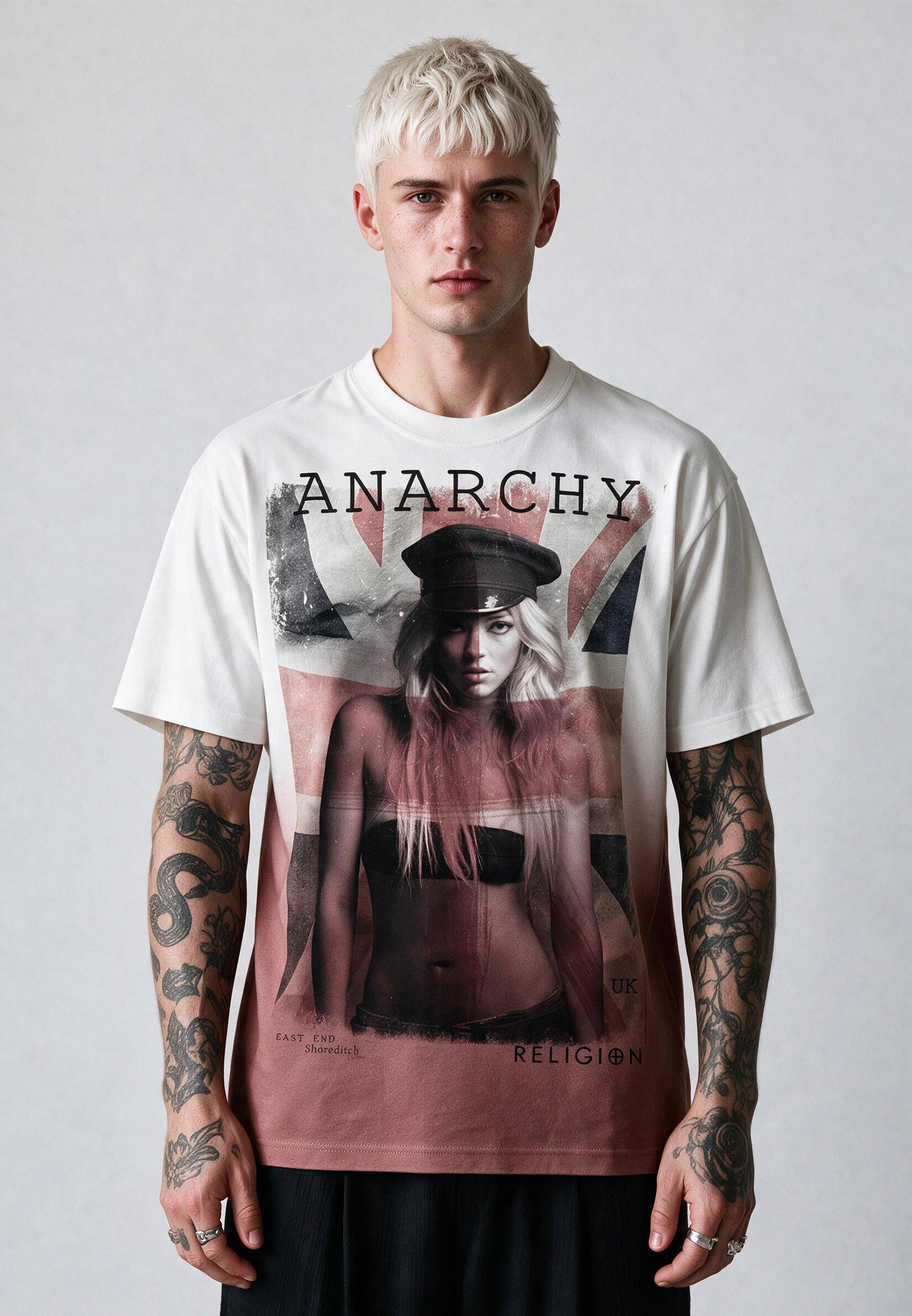 ANARCHY T-SHIRT WHITE & RED