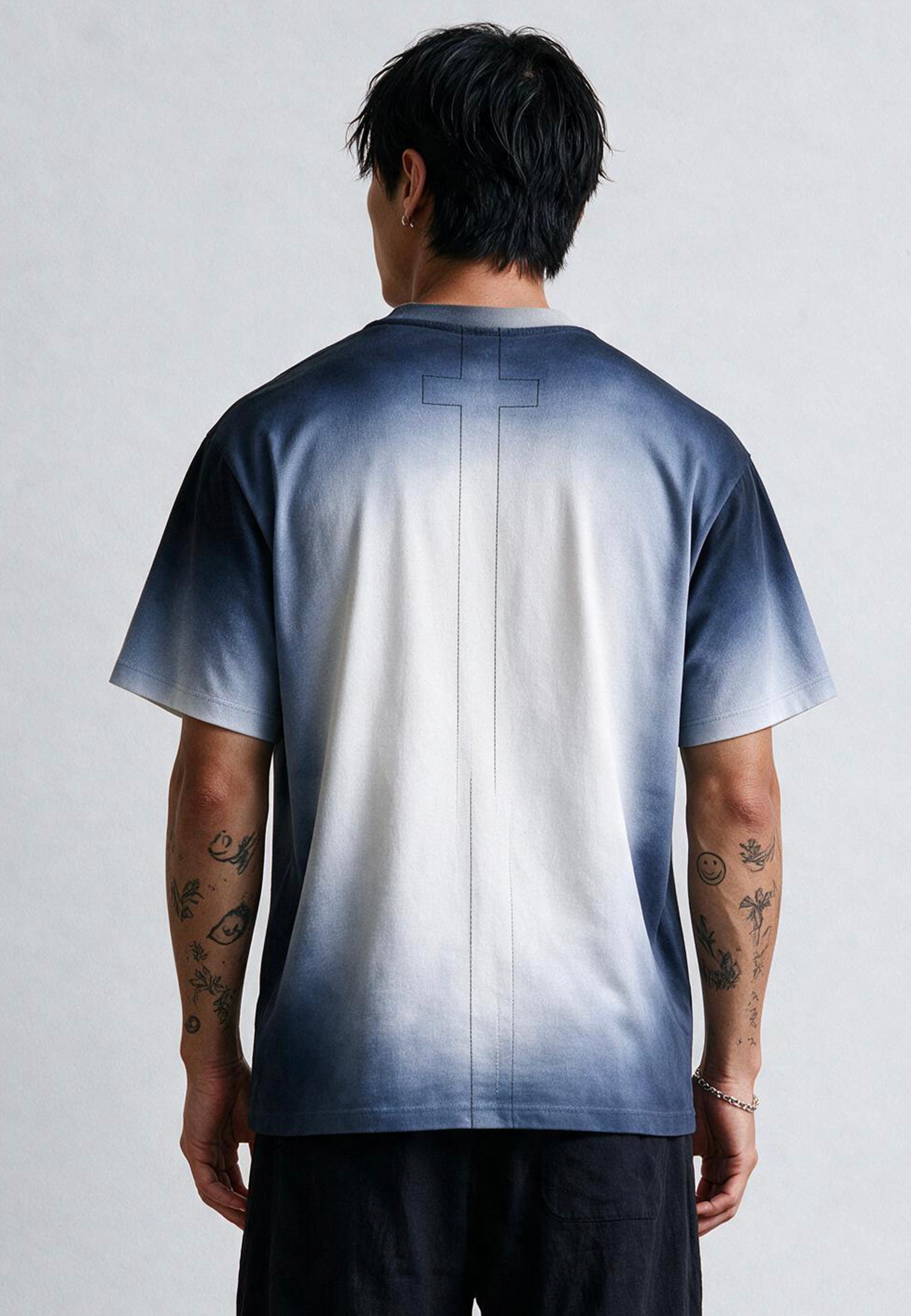 PRAYING SKELETON T-SHIRT BLUE