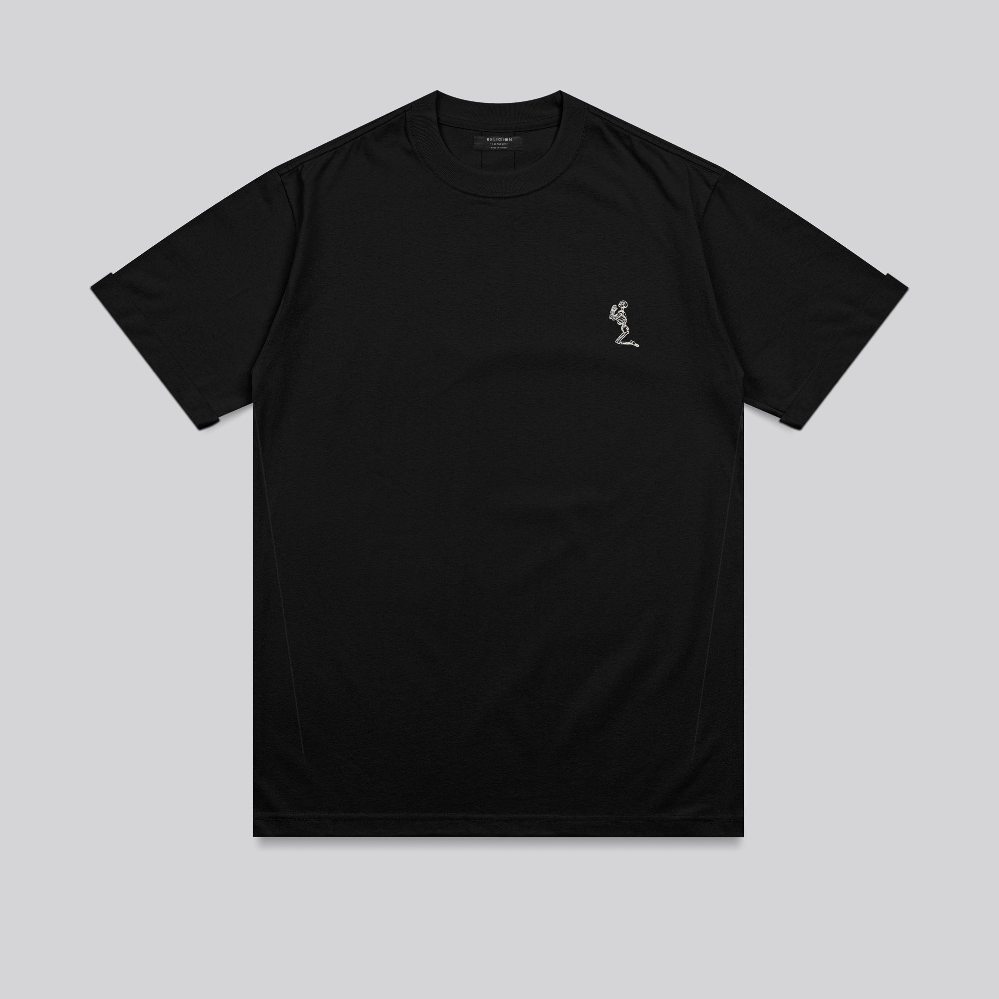 ESSENTIAL ROLLED CUFF T-SHIRT BLACK