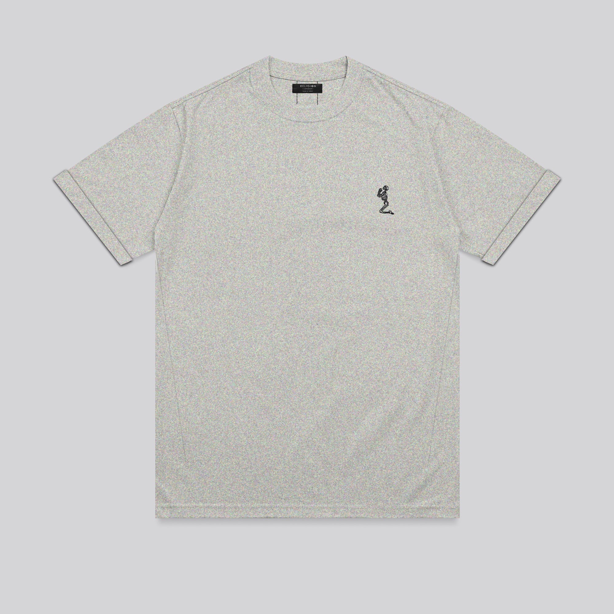 ESSENTIAL ROLLED CUFF T-SHIRT GREY MARL