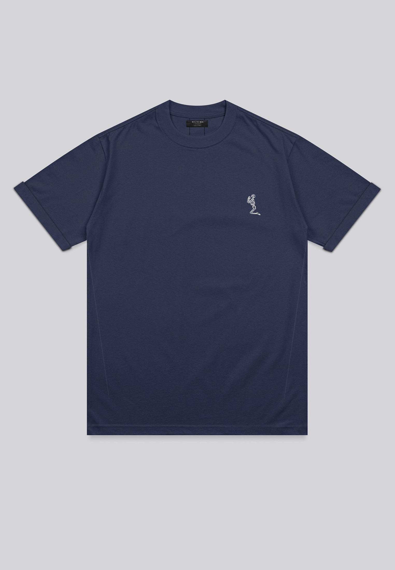 ESSENTIAL ROLLED CUFF T-SHIRT INDIGO
