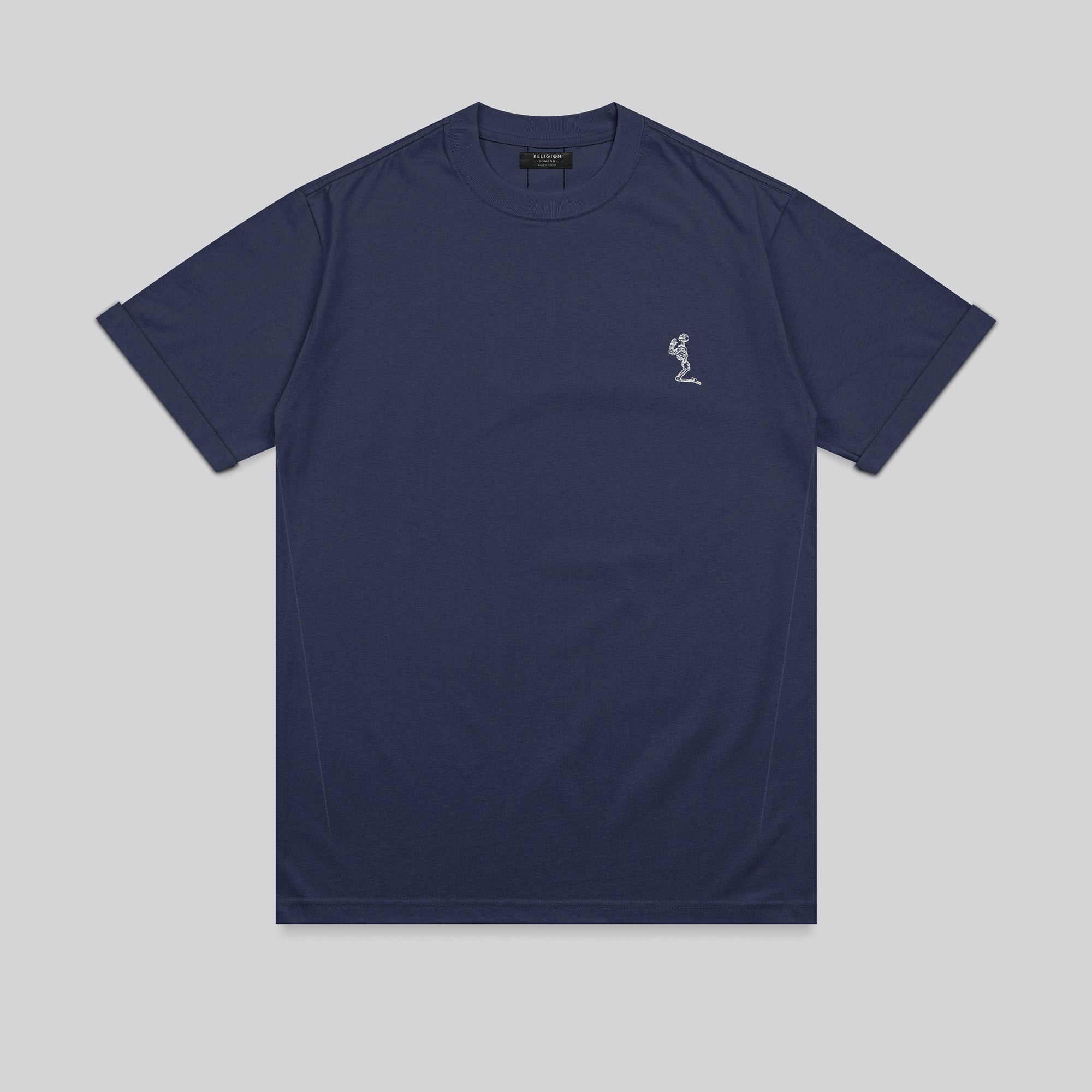 ESSENTIAL ROLLED CUFF T-SHIRT INDIGO