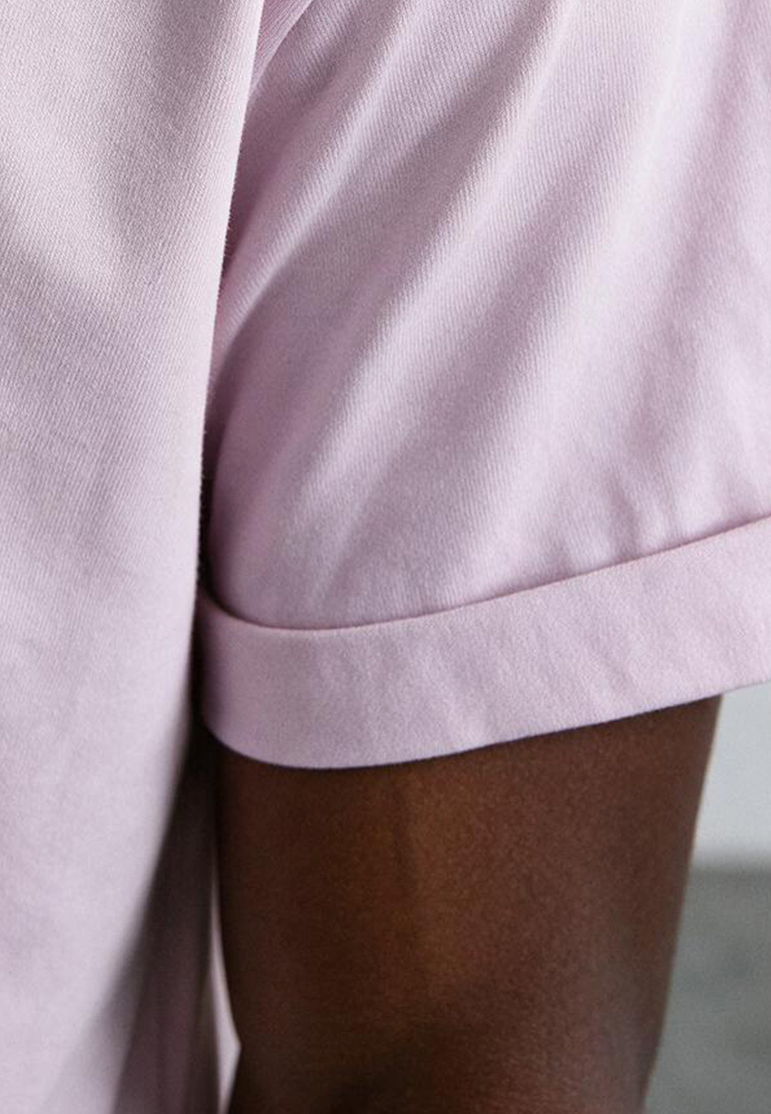 ESSENTIAL ROLLED CUFF T-SHIRT PALE PINK
