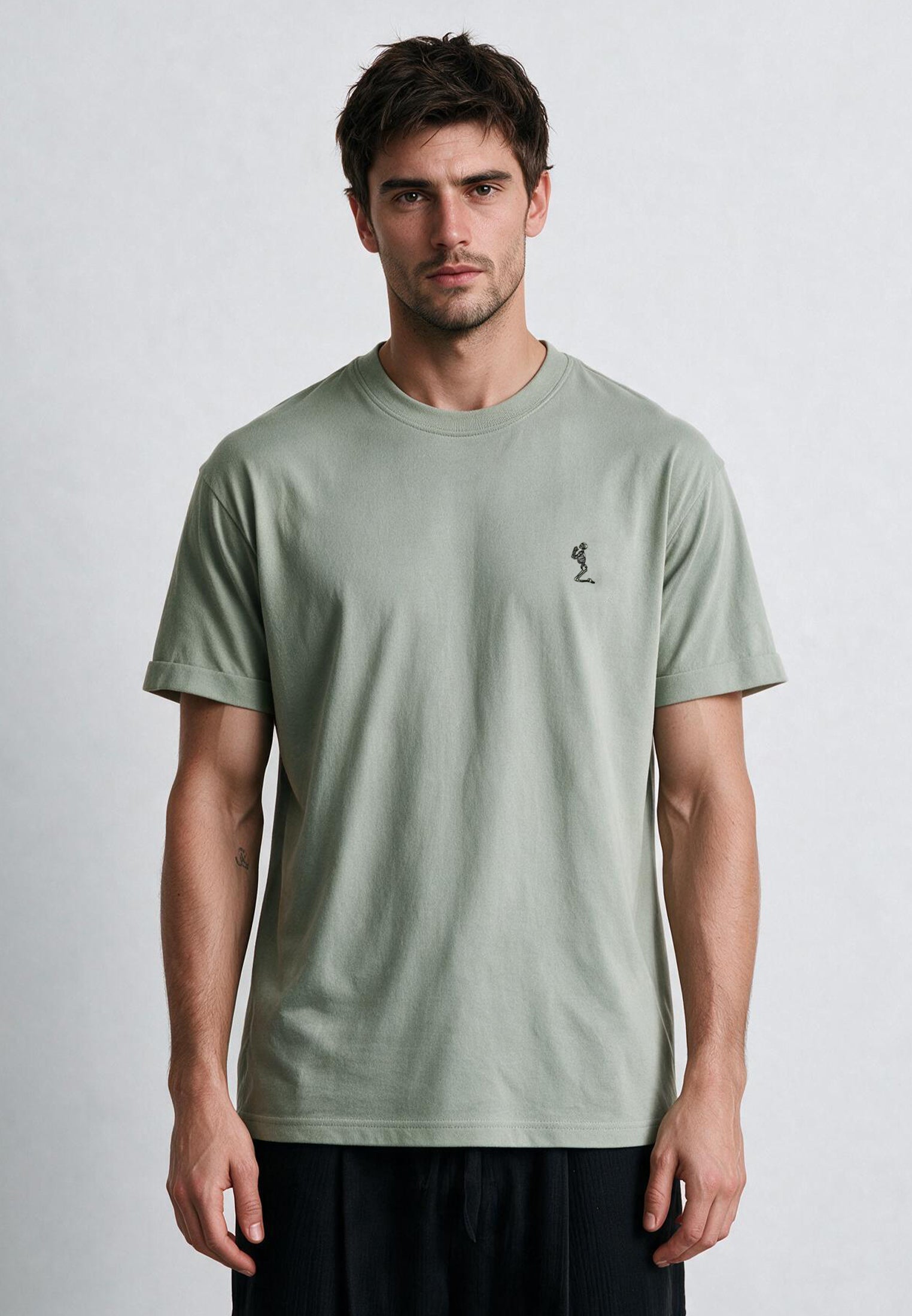 ESSENTIAL ROLLED CUFF T-SHIRT SOFT KHAKI