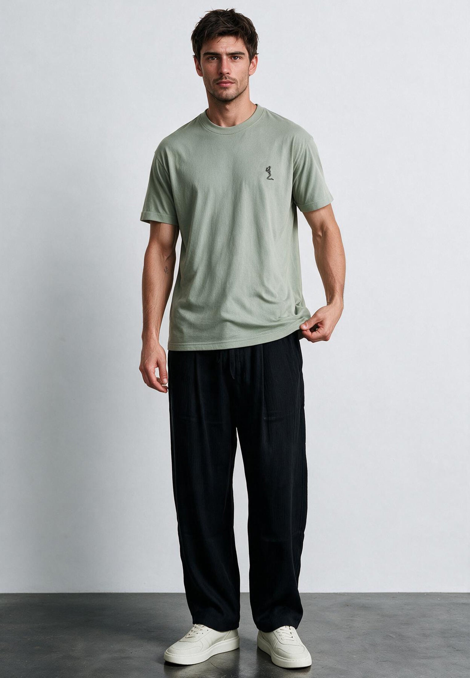 ESSENTIAL ROLLED CUFF T-SHIRT SOFT KHAKI