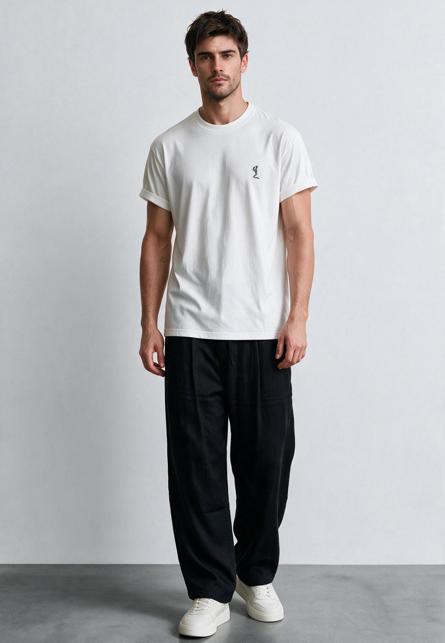 ESSENTIAL ROLLED CUFF T-SHIRT WHITE