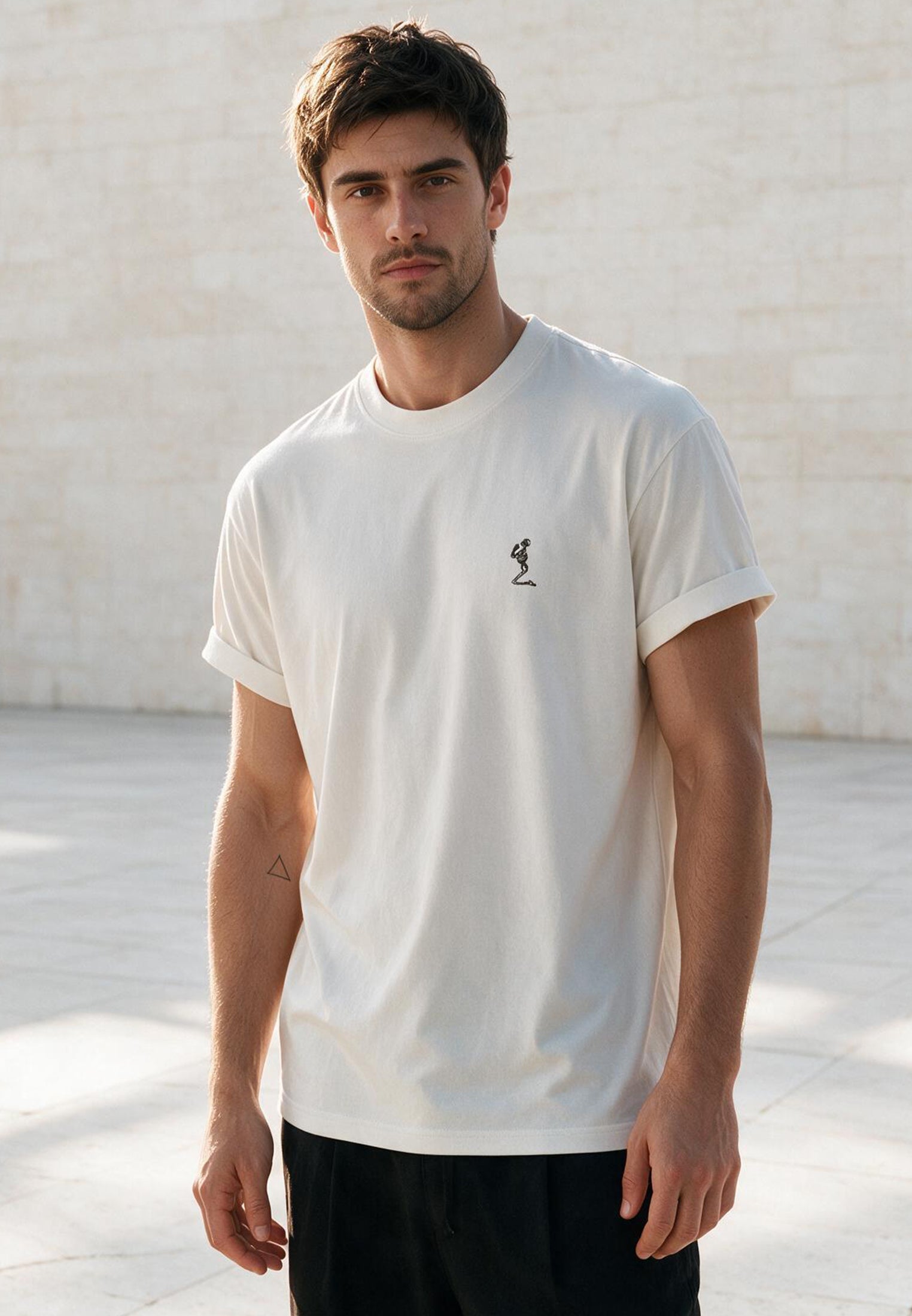 ESSENTIAL ROLLED CUFF T-SHIRT WHITE