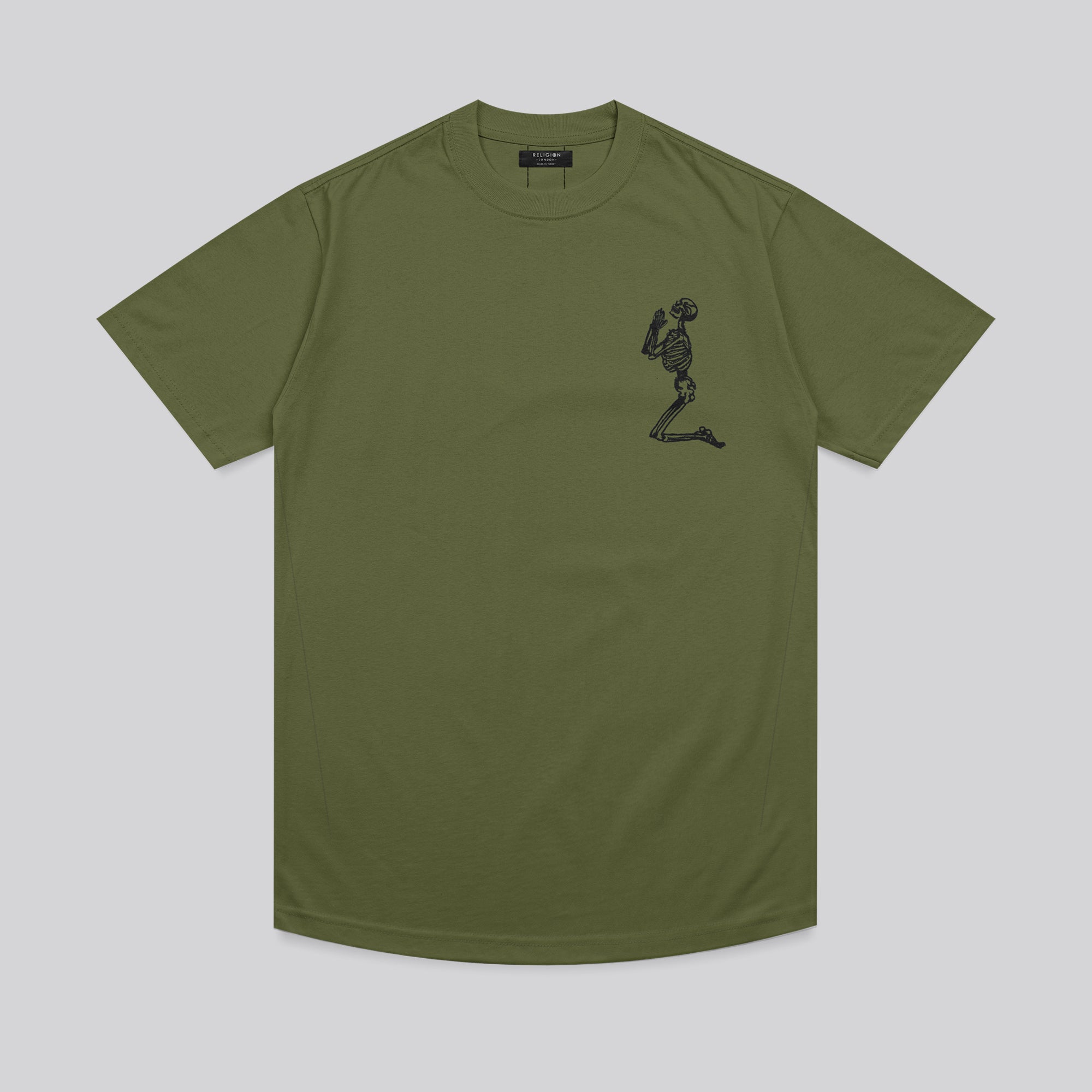 ESSENTIAL BIG SKELETON ARMY GREEN T-SHIRT
