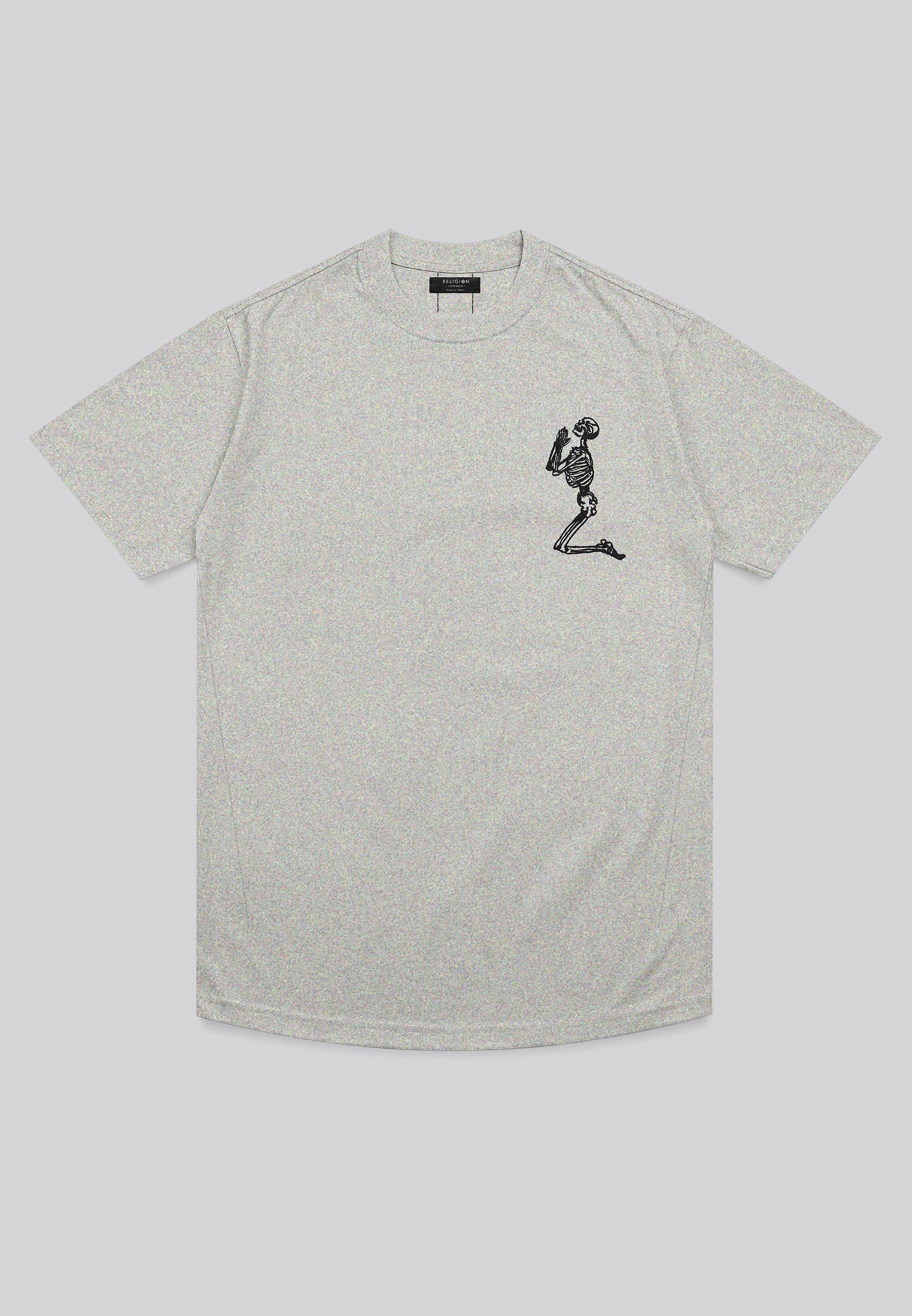 ESSENTIAL BIG SKELETON GREY MARL T-SHIRT