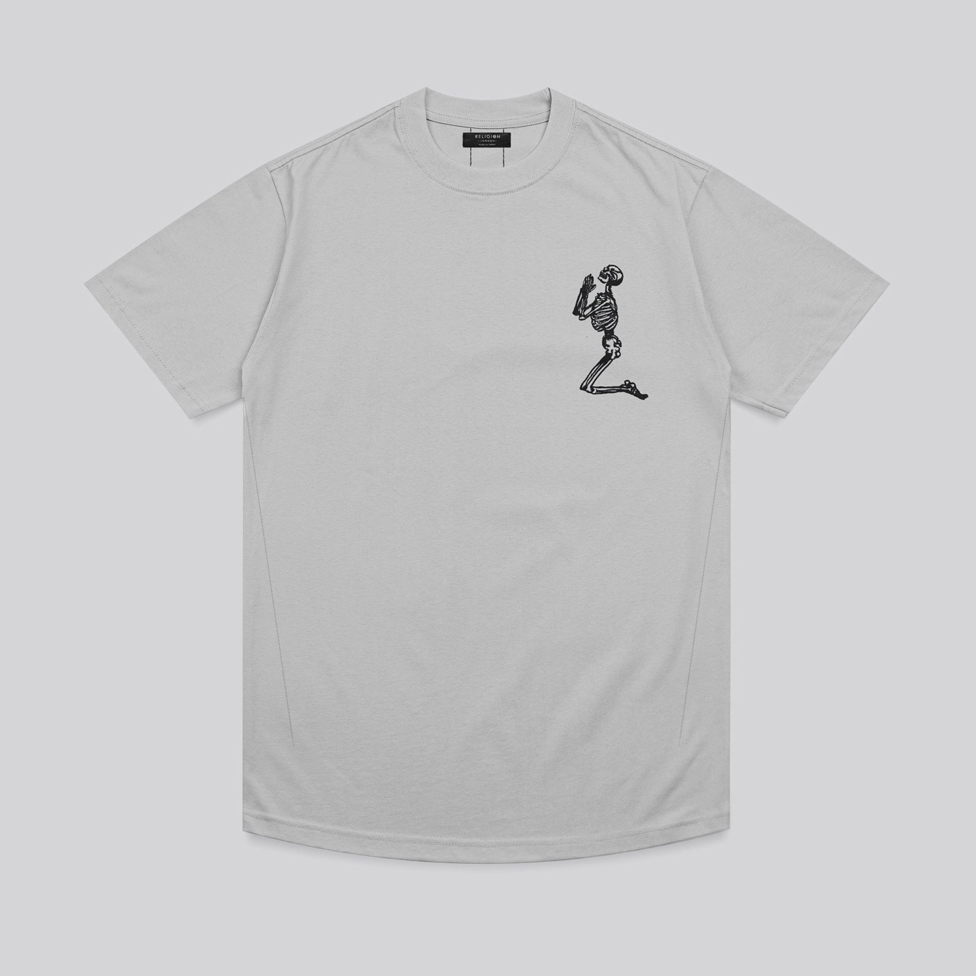 ESSENTIAL BIG SKELETON LIGHT GREY T-SHIRT