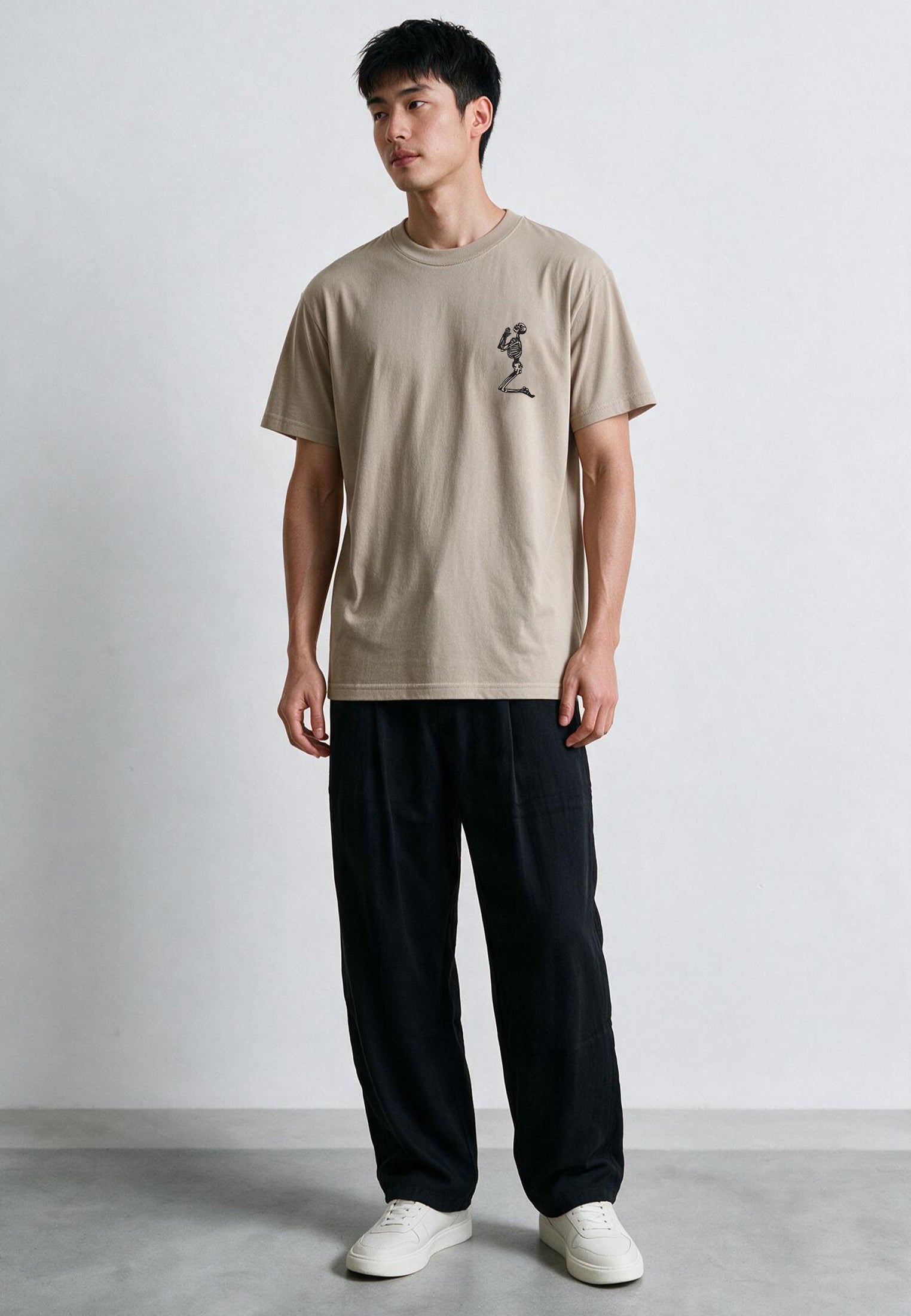 ESSENTIAL BIG SKELETON FAWN T-SHIRT