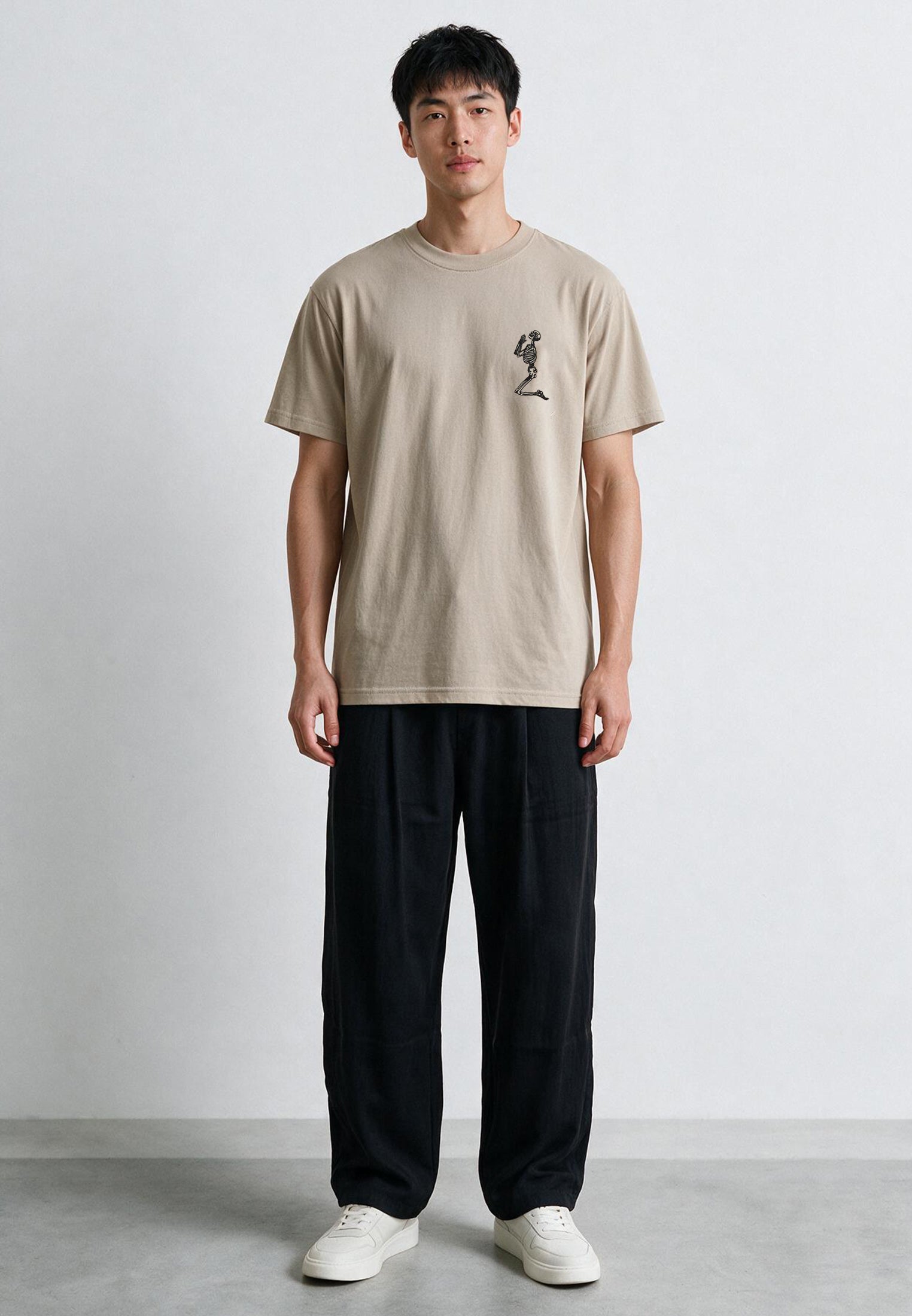 ESSENTIAL BIG SKELETON FAWN T-SHIRT