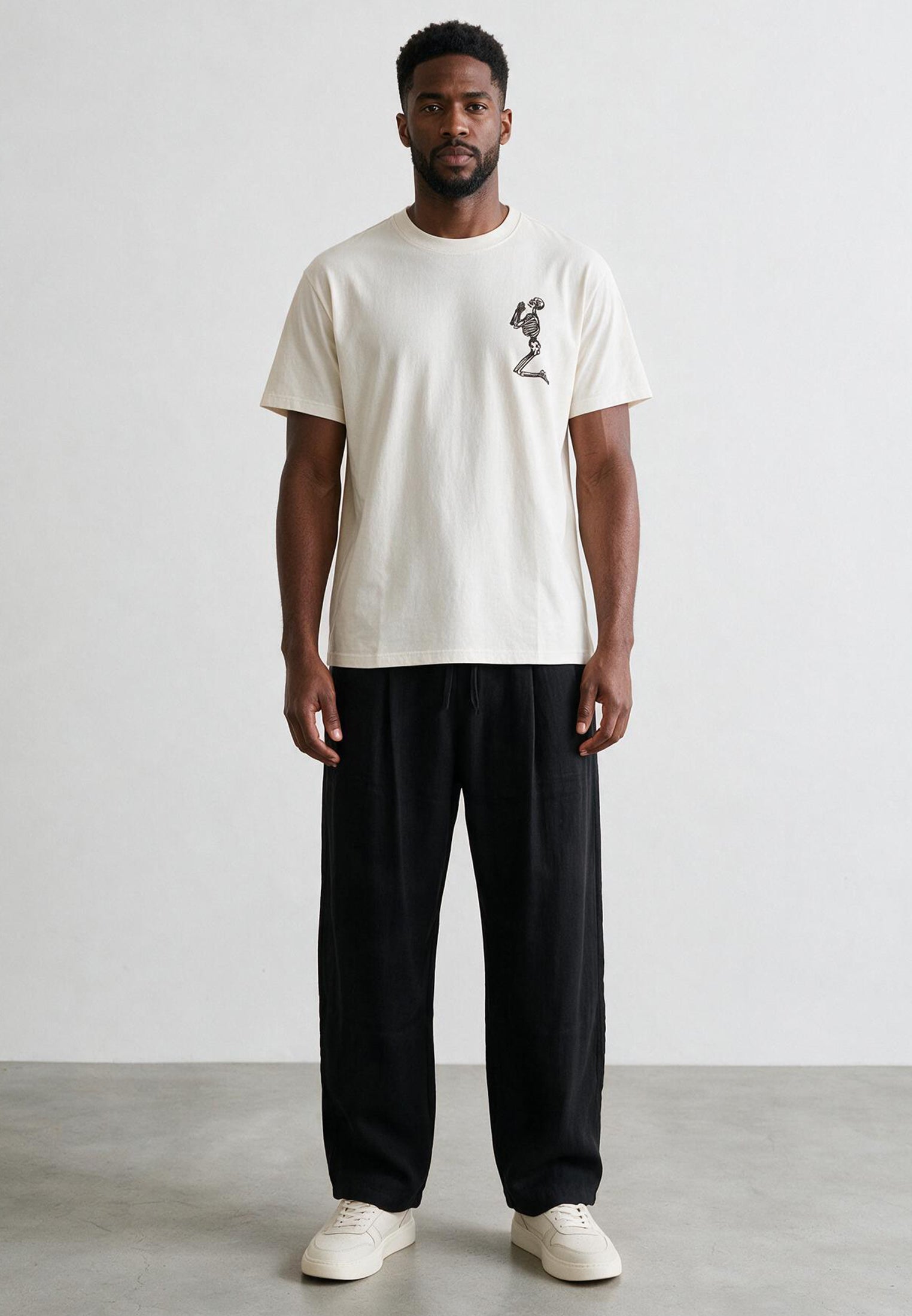 ESSENTIAL BIG SKELETON OFF WHITE T-SHIRT