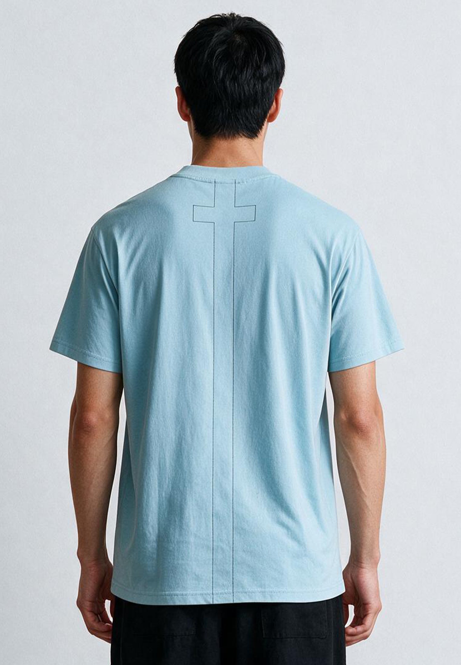 ESSENTIAL BIG SKELETON PALE BLUE T-SHIRT