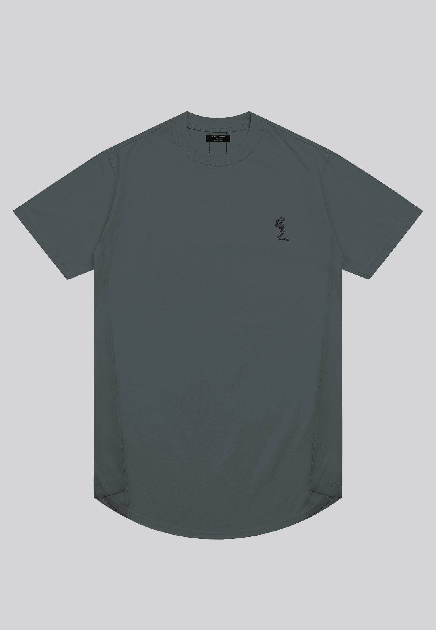 ESSENTIAL SWAG CURVED HEM COAL T-SHIRT