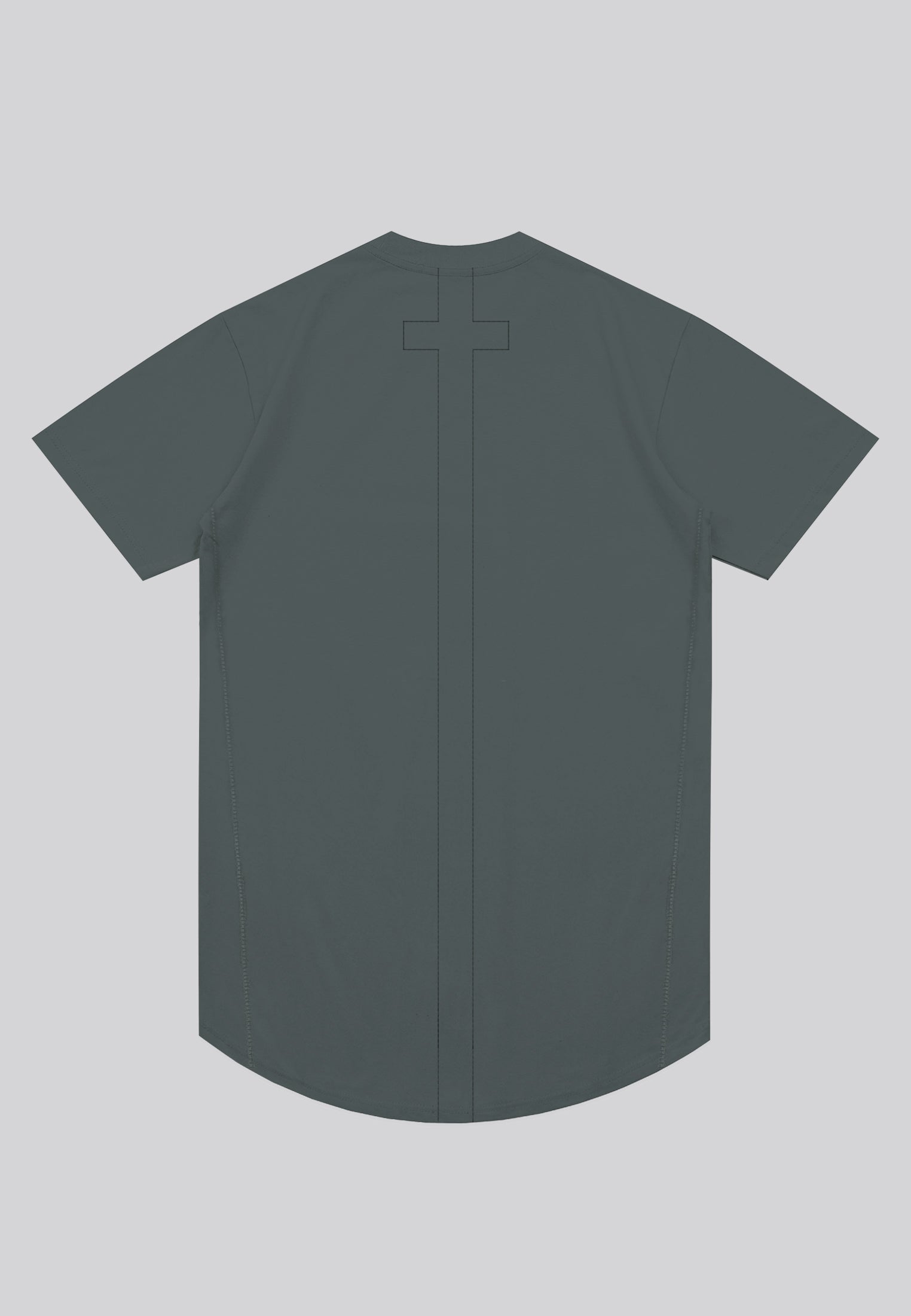 ESSENTIAL SWAG CURVED HEM COAL T-SHIRT