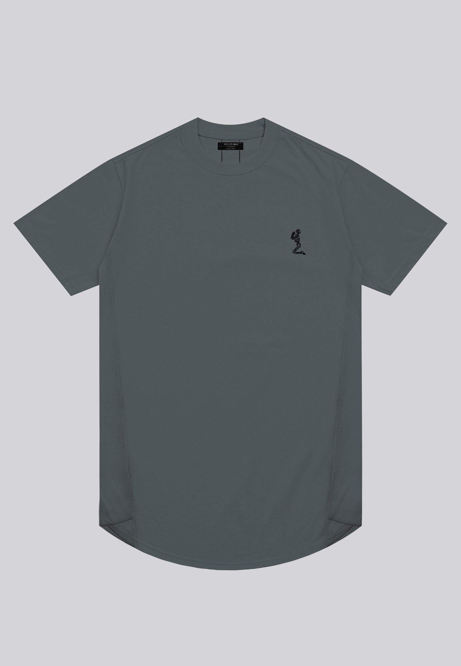 ESSENTIAL SWAG CURVED HEM DARK METAL T-SHIRT