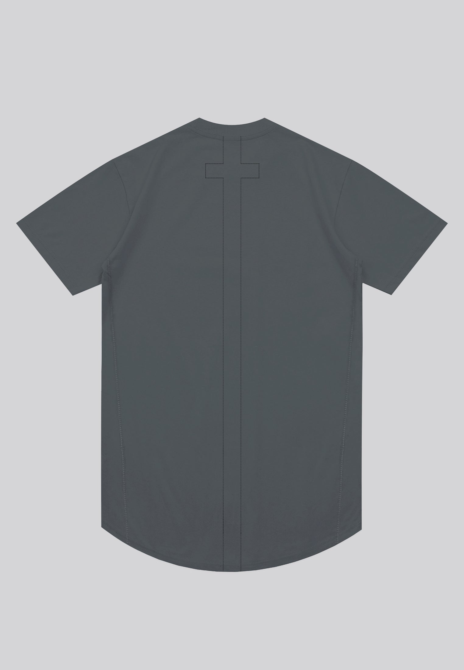 ESSENTIAL SWAG CURVED HEM DARK METAL T-SHIRT