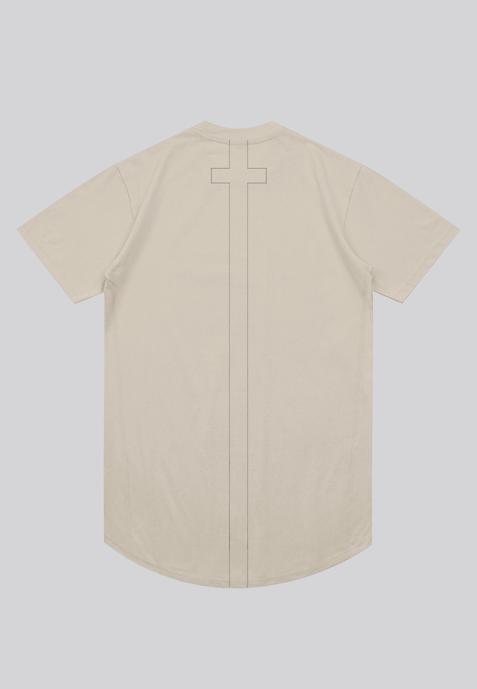 ESSENTIAL SWAG CURVED HEM FAWN T-SHIRT