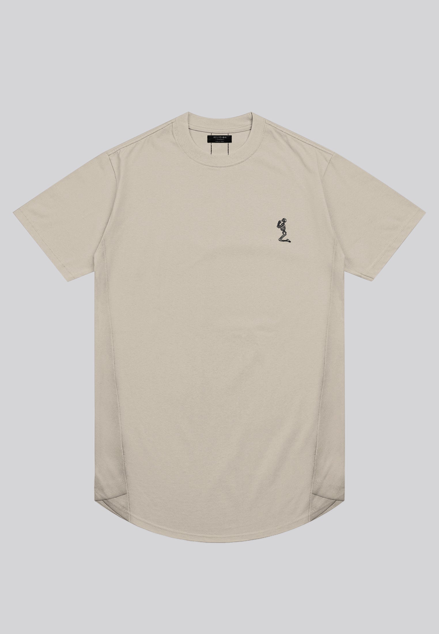 ESSENTIAL SWAG CURVED HEM FAWN T-SHIRT