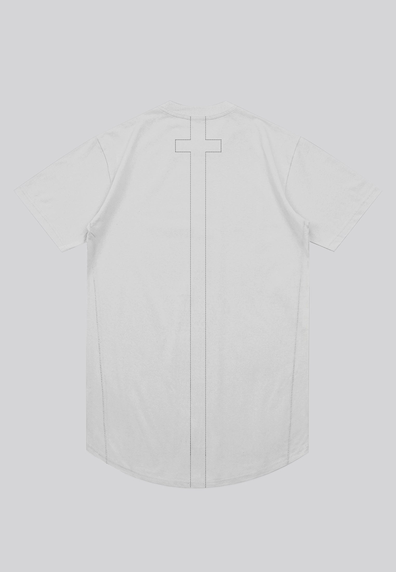 ESSENTIAL SWAG CURVED HEM LIGHT GREY T-SHIRT