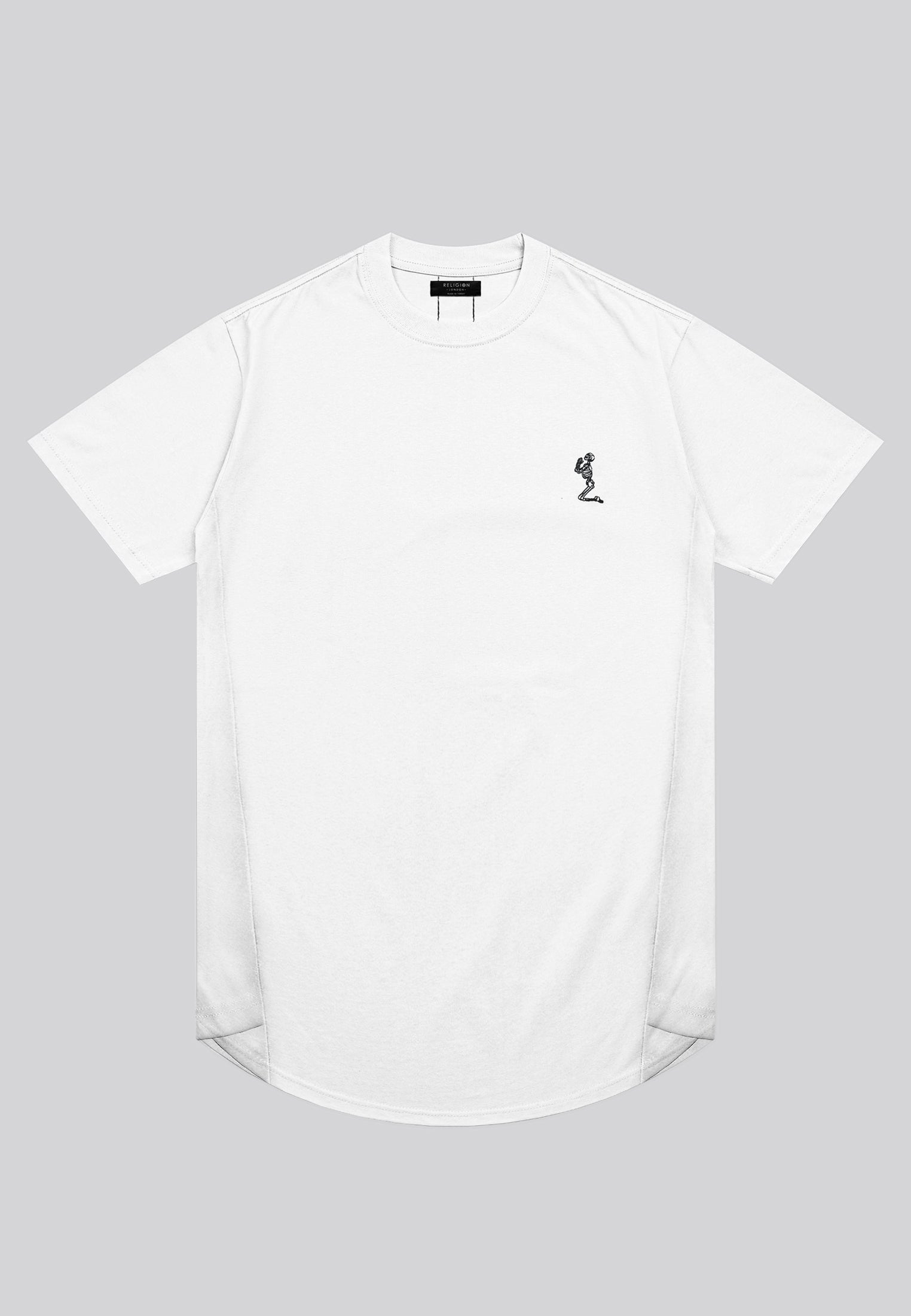 ESSENTIAL SWAG CURVED HEM OFF WHITE T-SHIRT