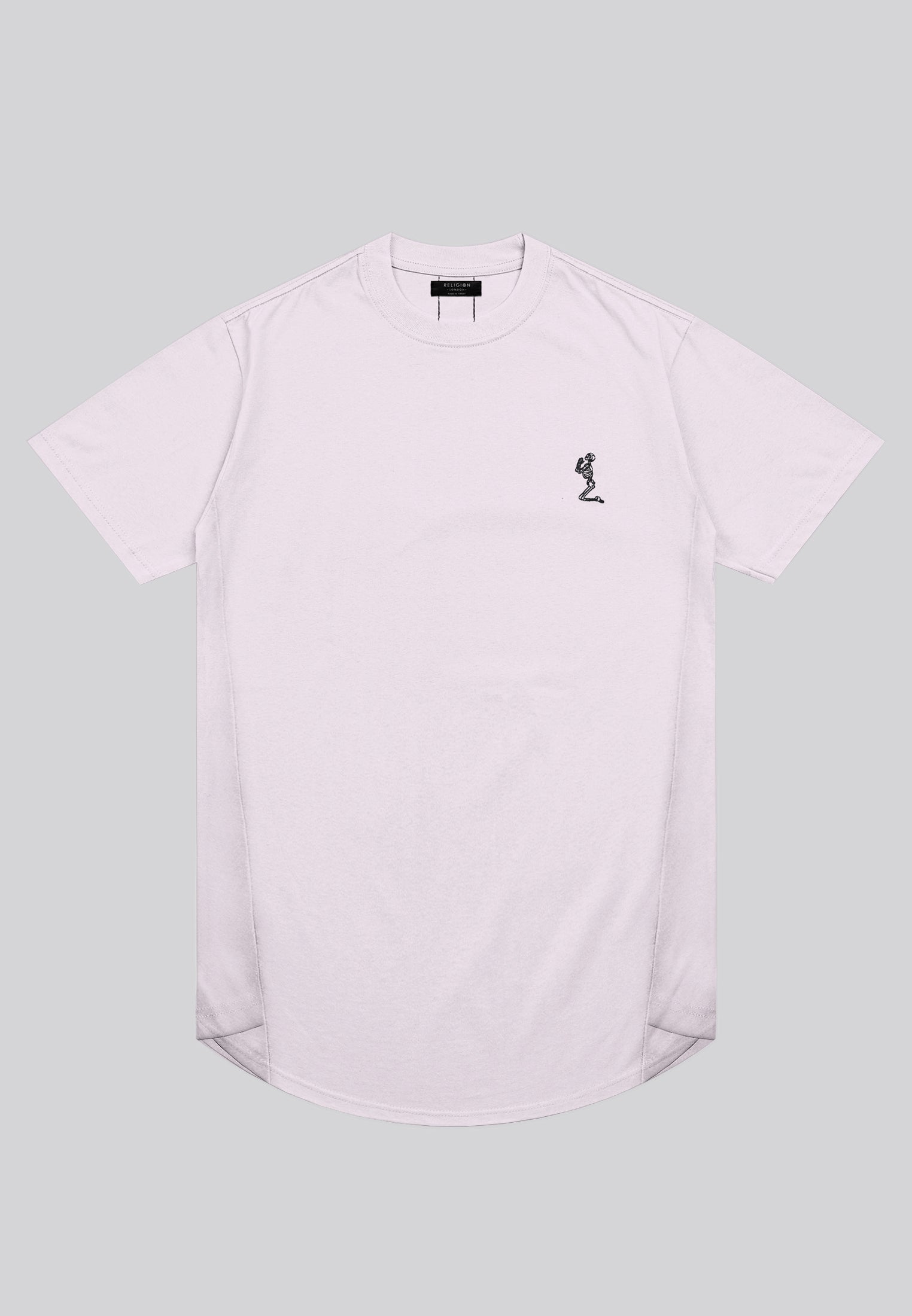 ESSENTIAL SWAG CURVED HEM PALE PINK T-SHIRT