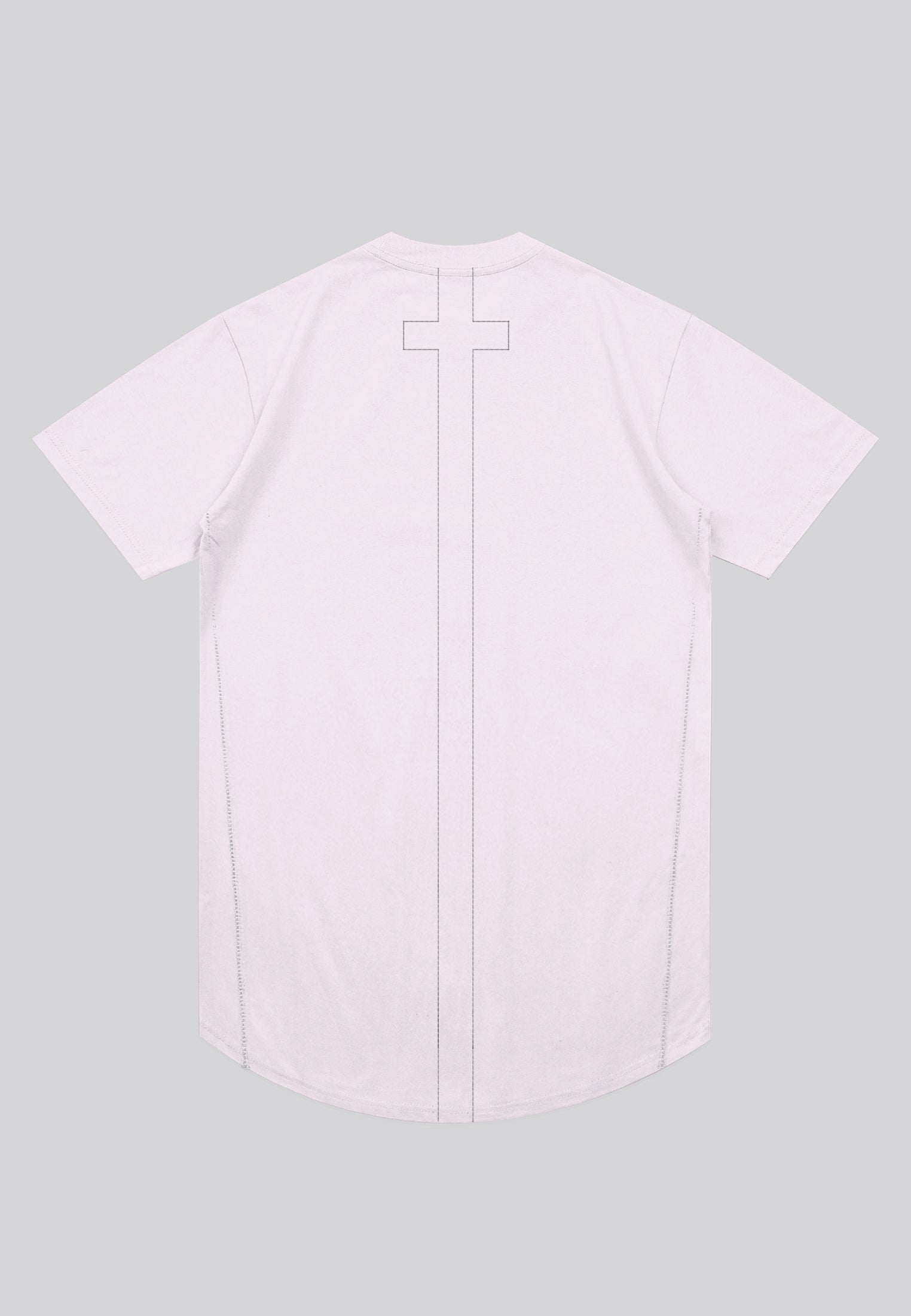 ESSENTIAL SWAG CURVED HEM PALE PINK T-SHIRT