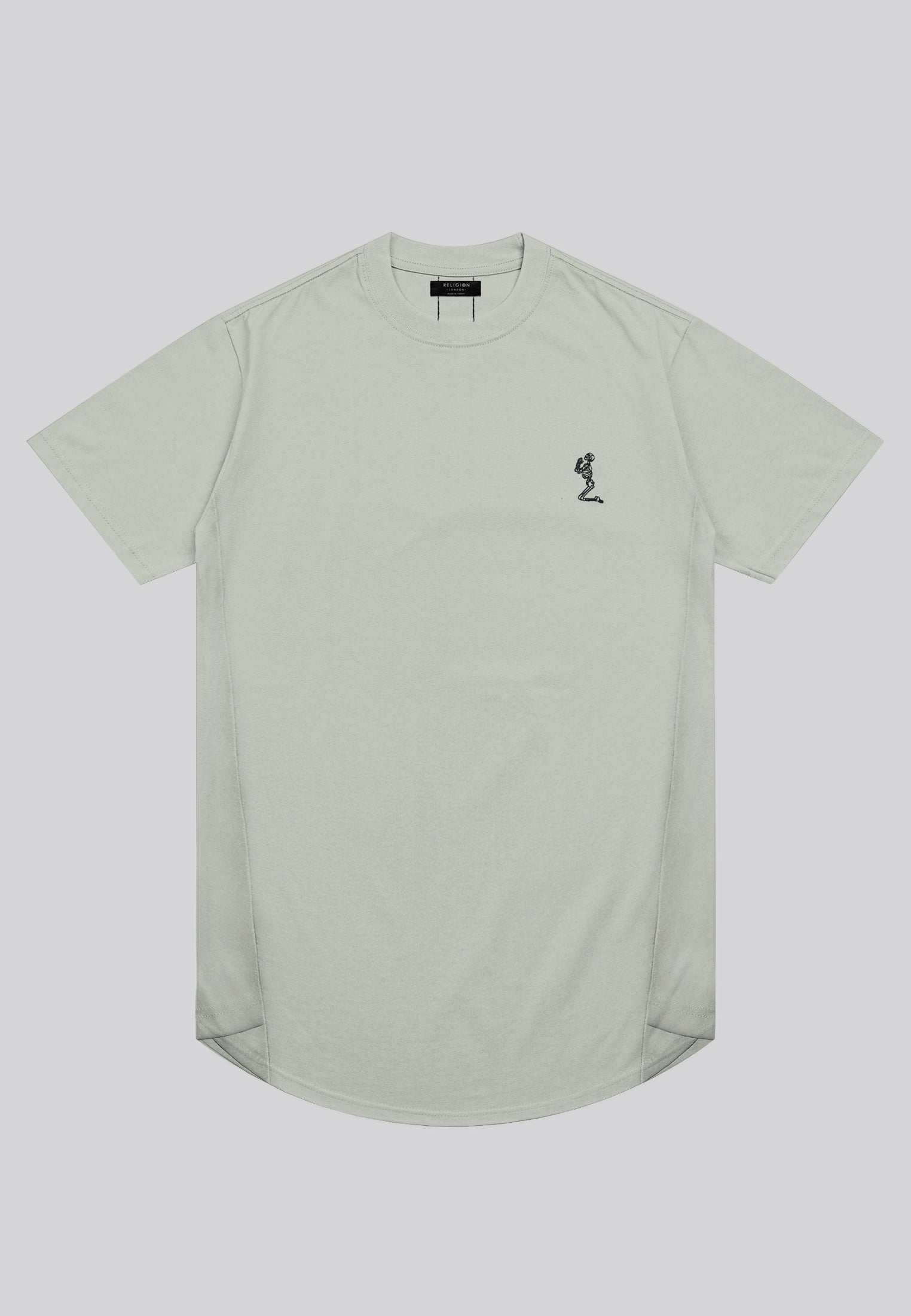 ESSENTIAL SWAG CURVED HEM SOFT KHAKI T-SHIRT