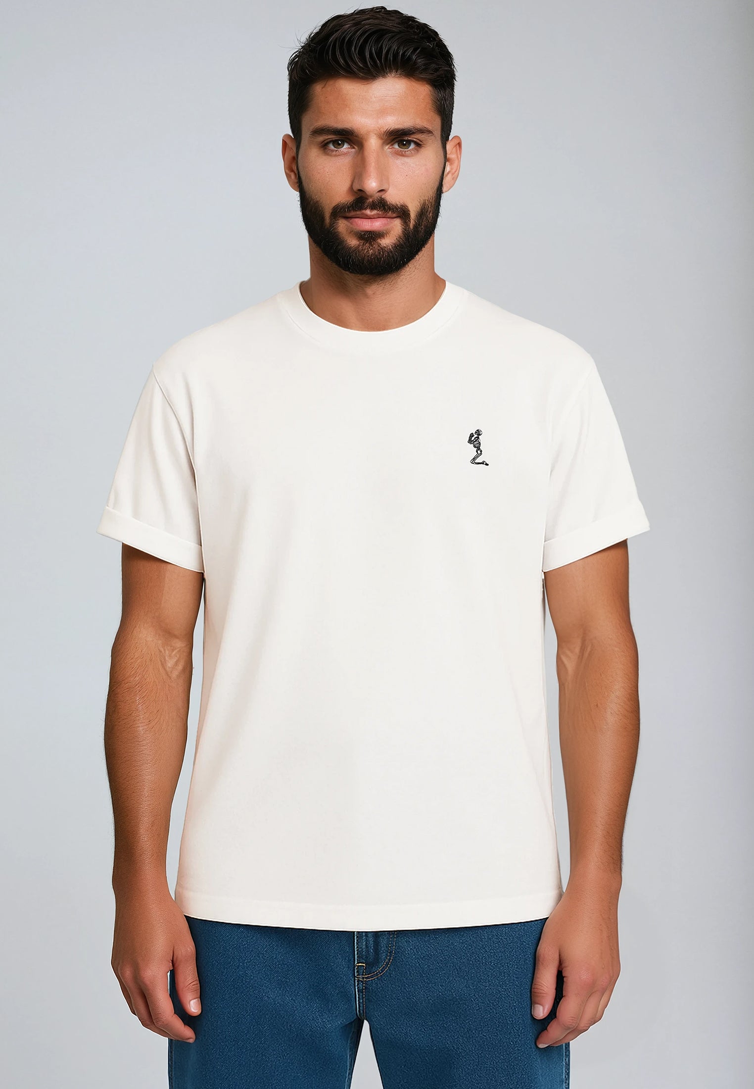 ESSENTIAL ROLLED CUFF T-SHIRT WHITE