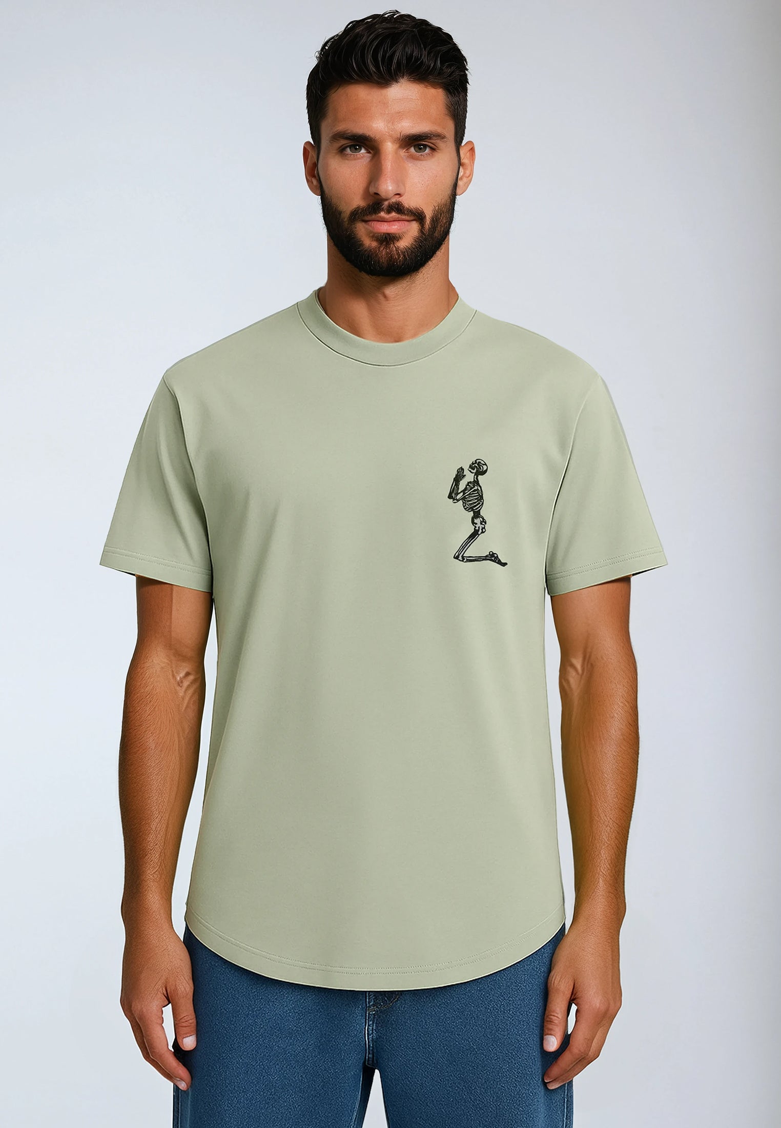 ESSENTIAL BIG SKELETON SOFT KHAKI T-SHIRT