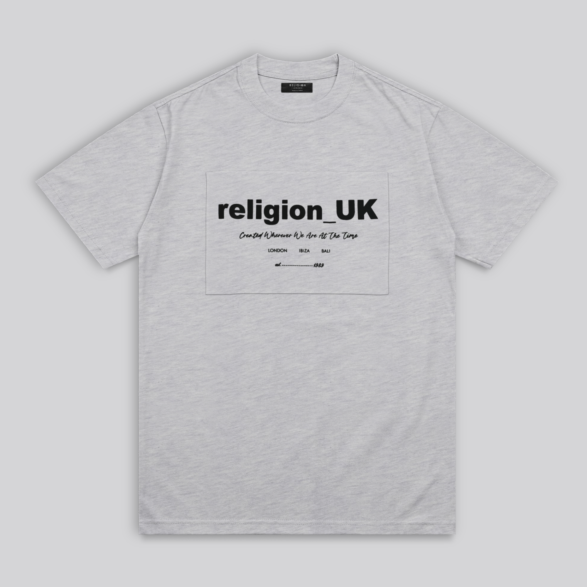 RELIGION UK T-SHIRT LIGHT GREY MARL
