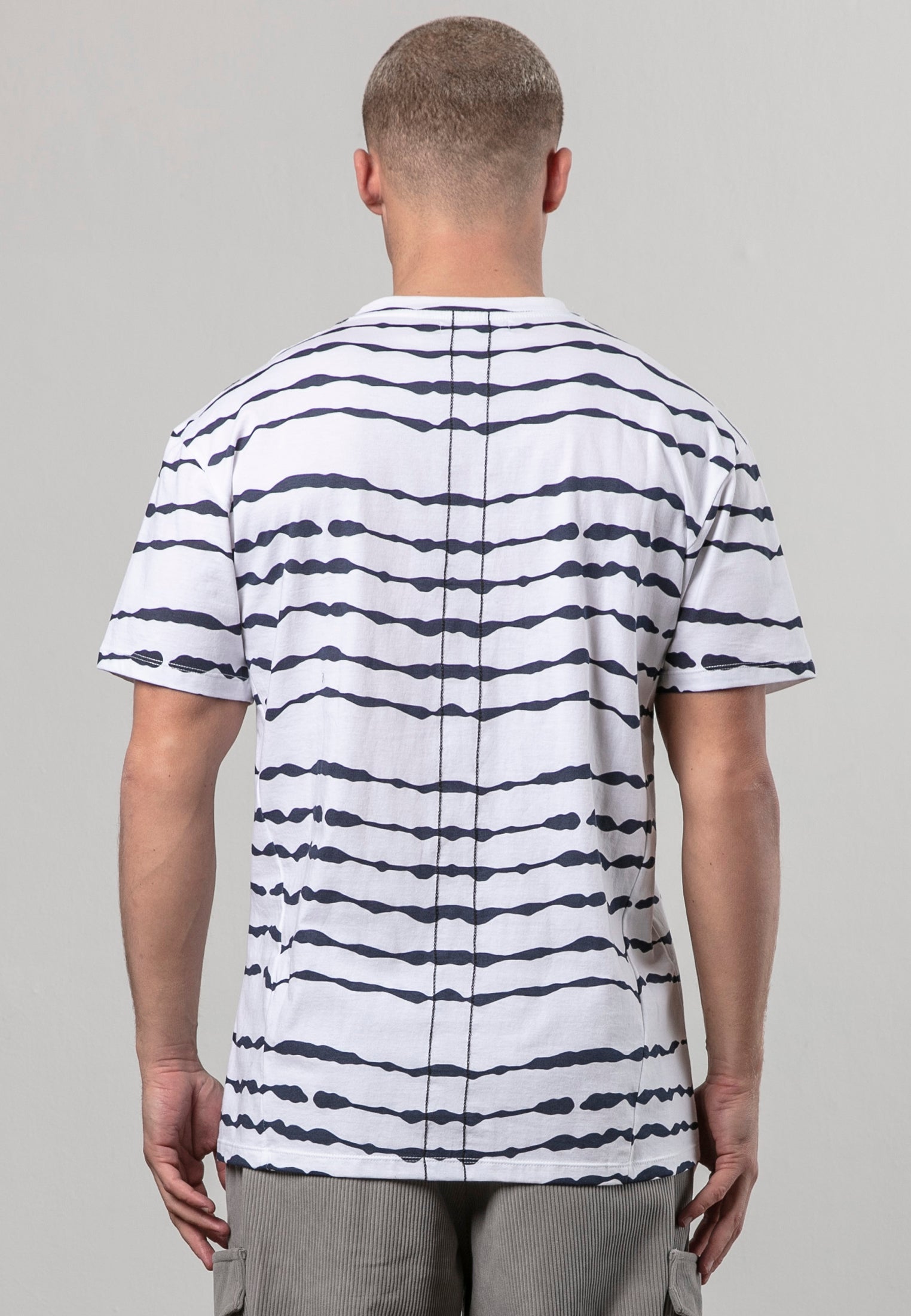 STRIPES T-SHIRT WHITE & NAVY