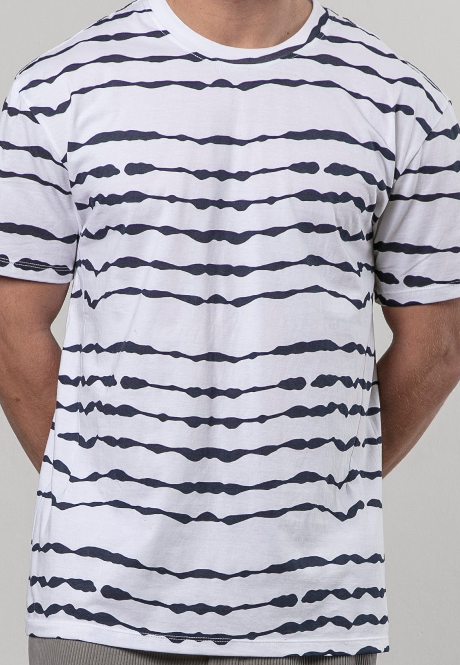 STRIPES T-SHIRT WHITE & NAVY