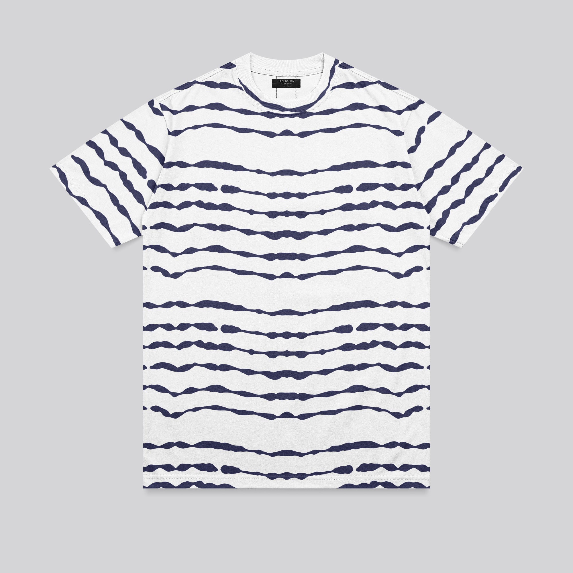STRIPES T-SHIRT WHITE & NAVY