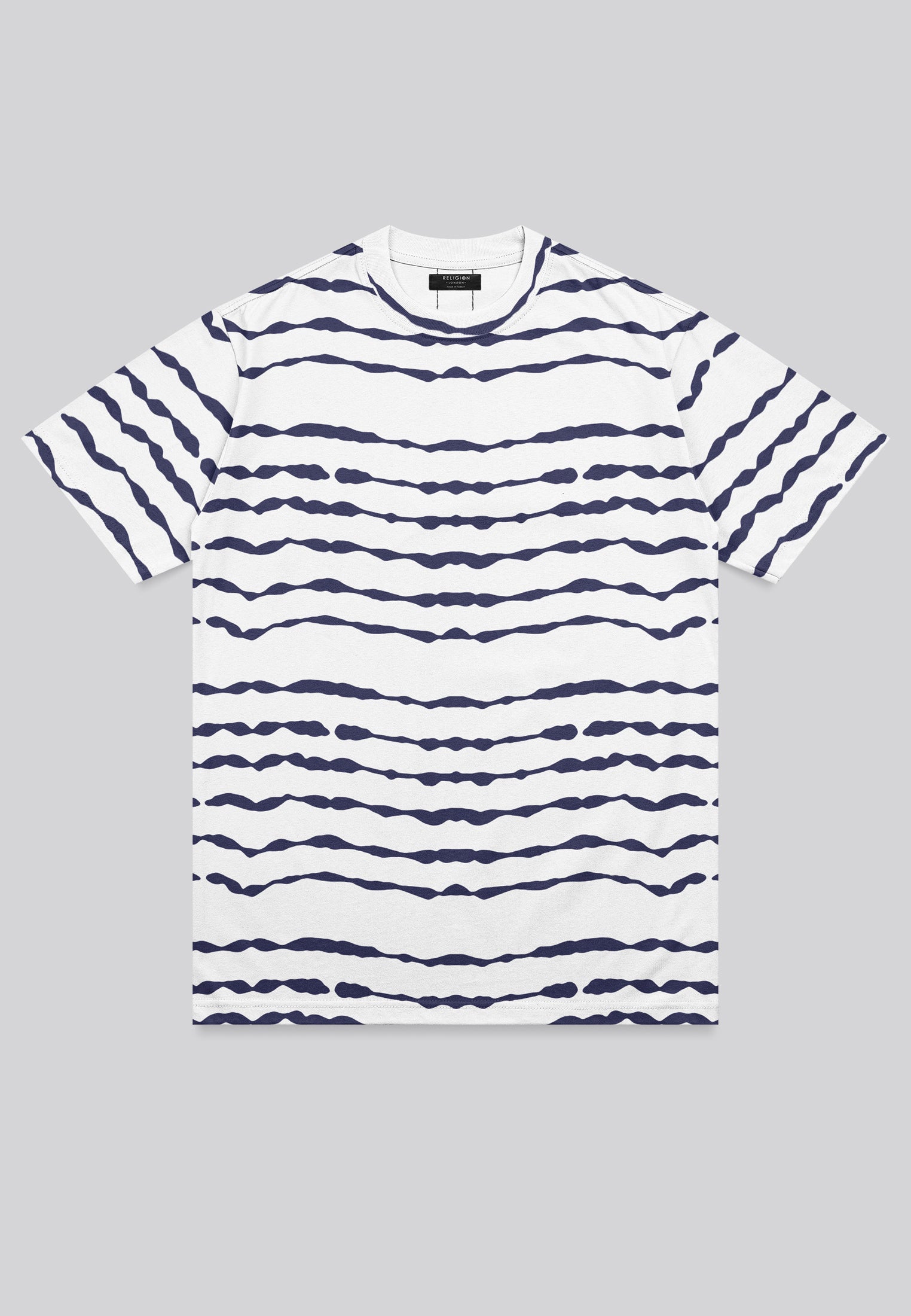 STRIPES T-SHIRT WHITE & NAVY